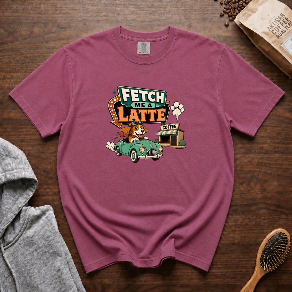 Fetch Me A Latte T-Shirt — Berry