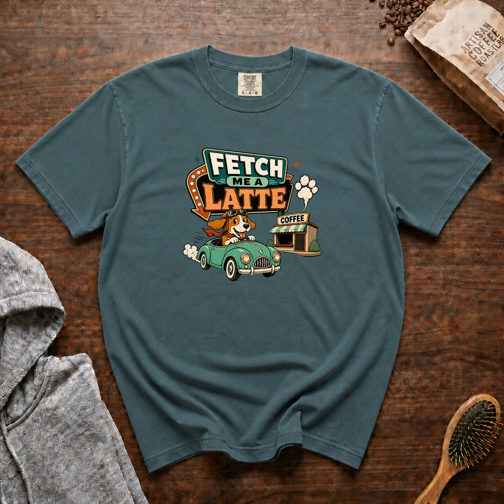 Fetch Me A Latte T-Shirt — Blue Spruce