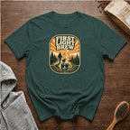 First Light Brew Sunrise Walk Roast T-Shirt — Blue Spruce