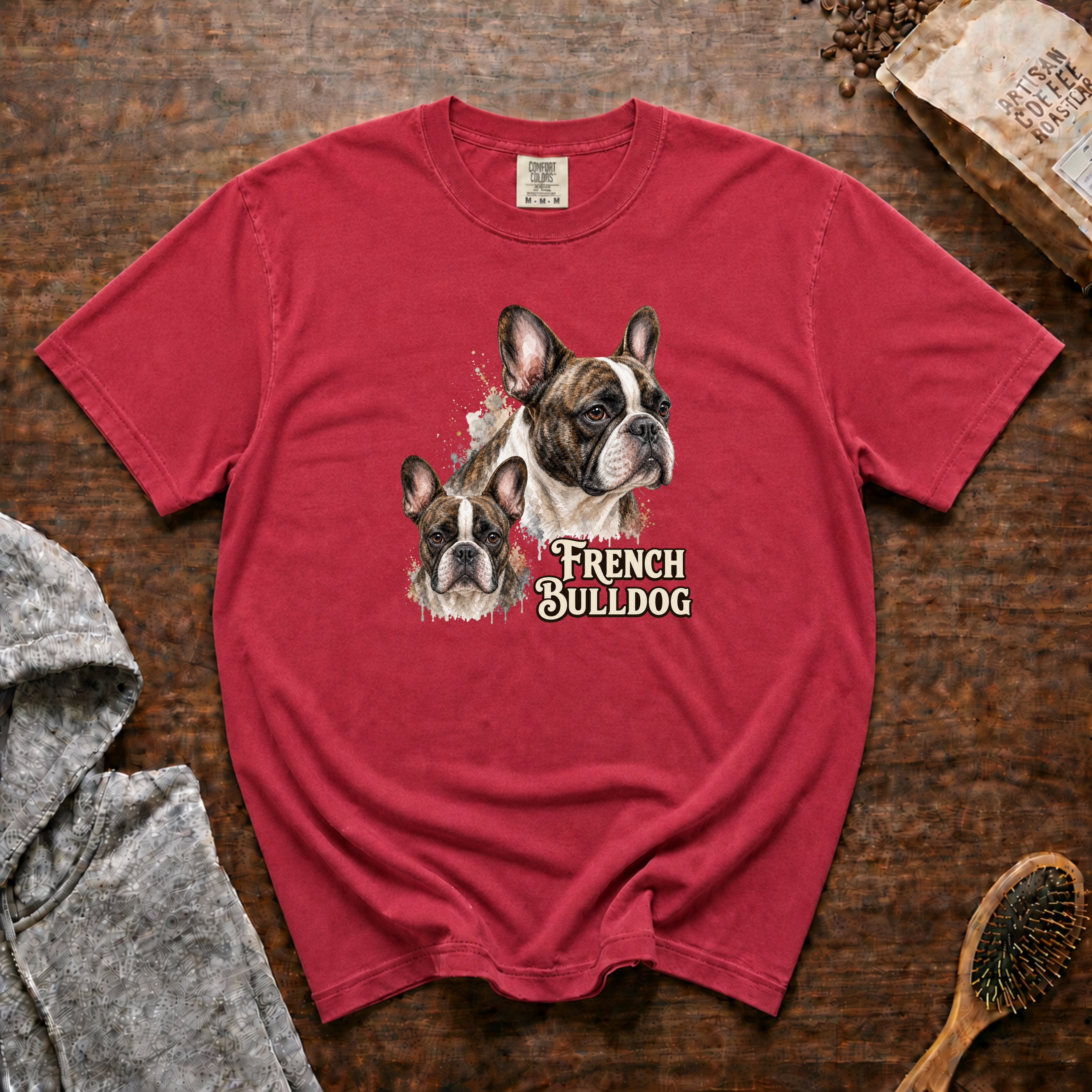 French Bulldog T-Shirt — Crimson