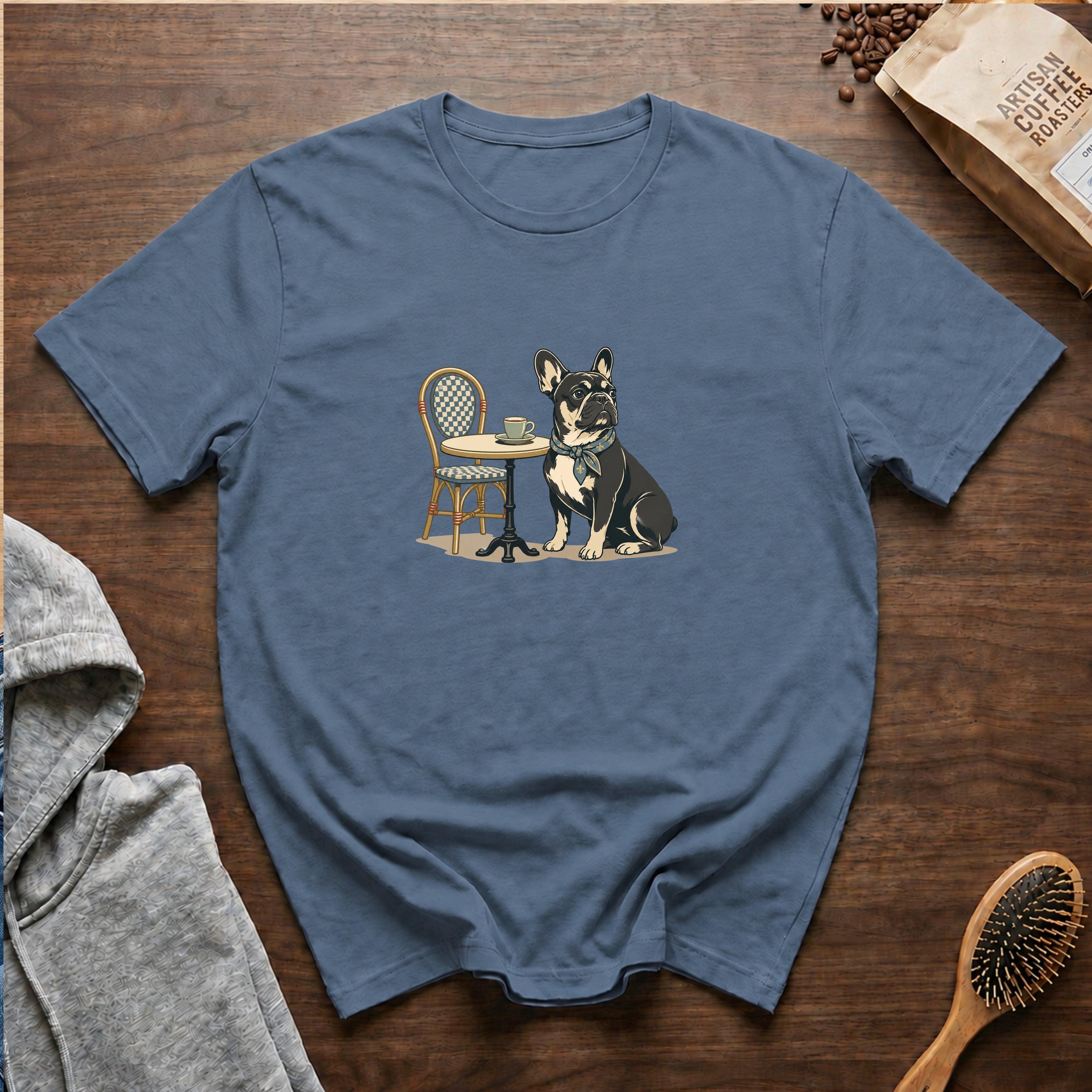 French Bulldog Tiny Cup Big Attitude 1T-Shirt — Blue Jean