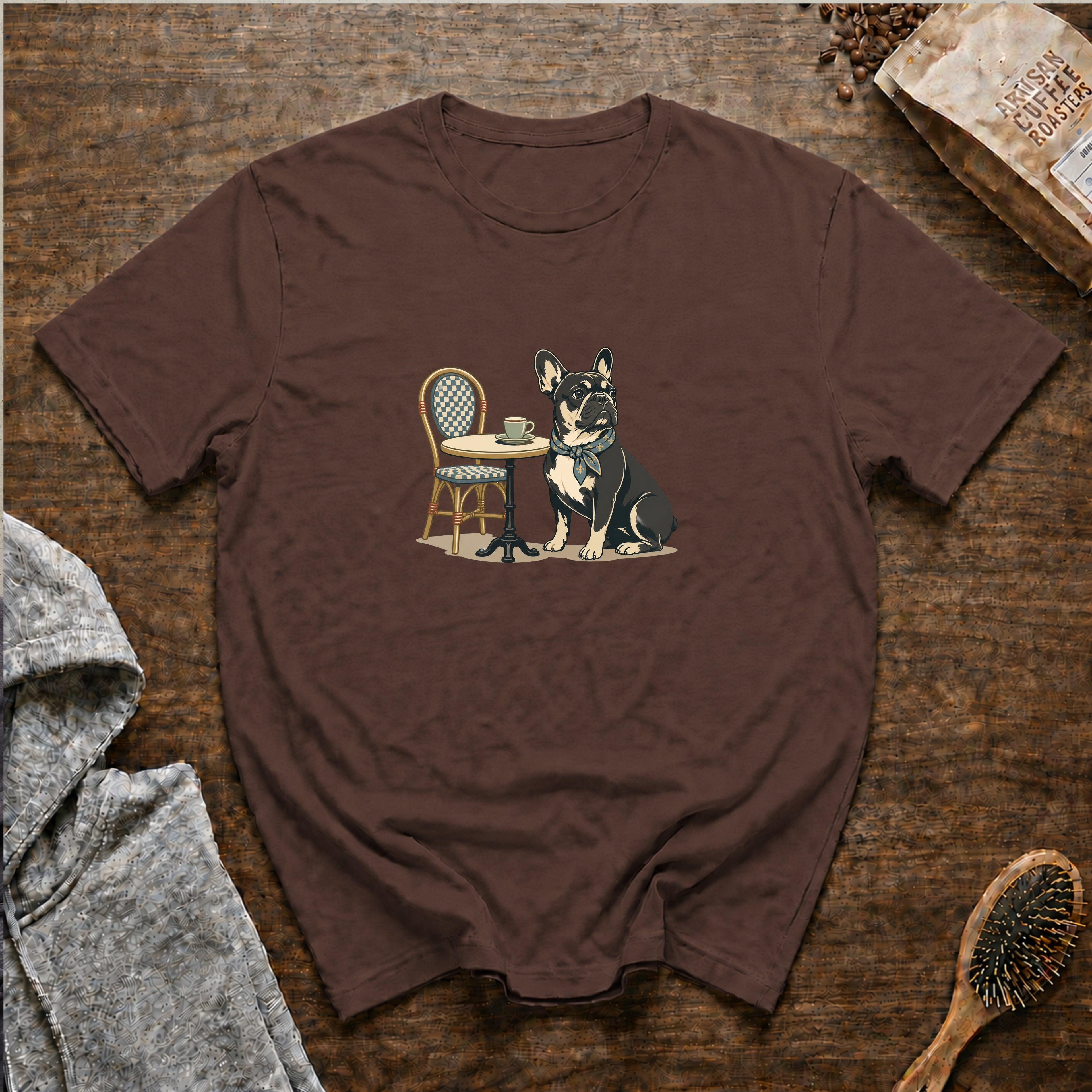 French Bulldog Tiny Cup Big Attitude 1T-Shirt — Espresso