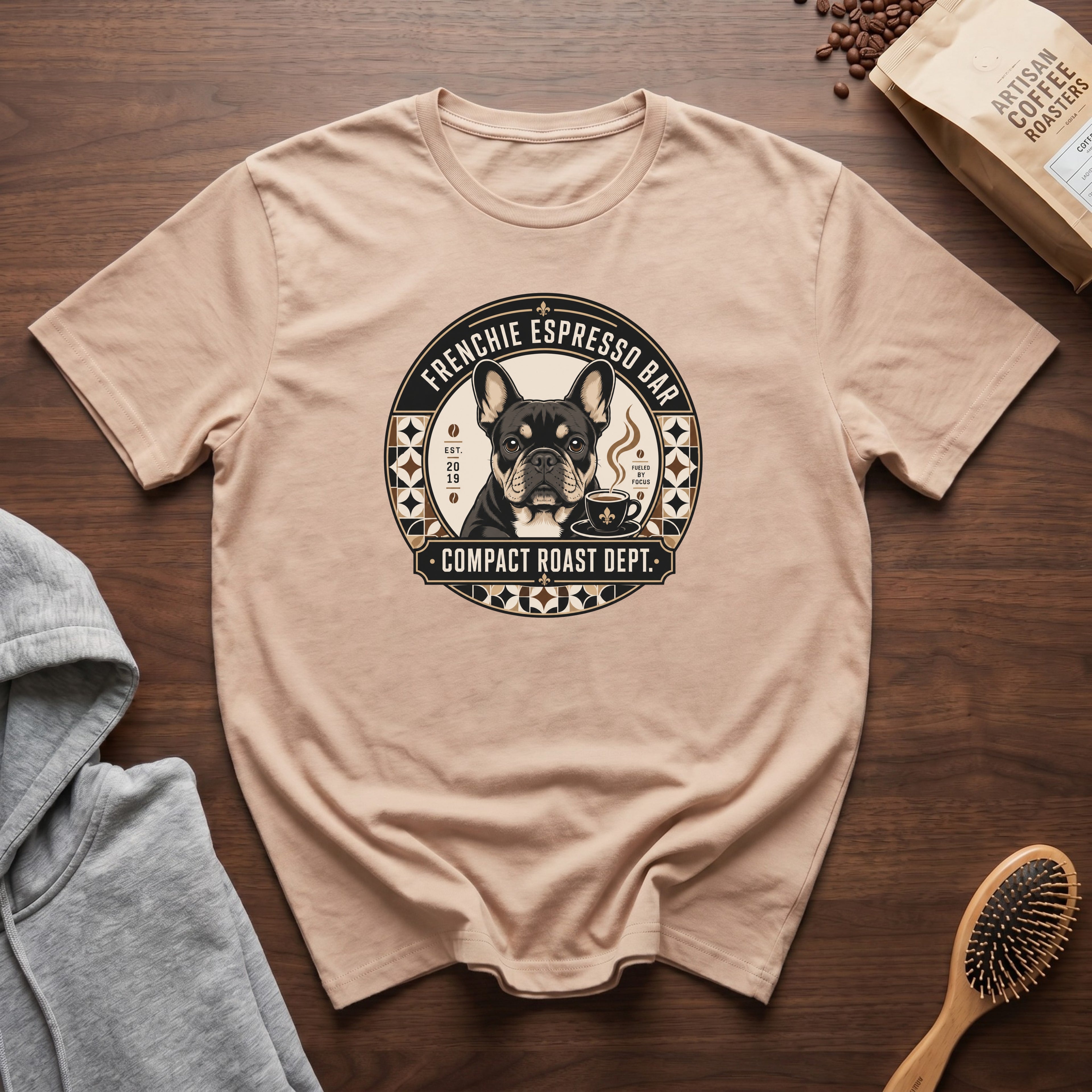 Frenchie Espresso Bar T-Shirt — Ivory