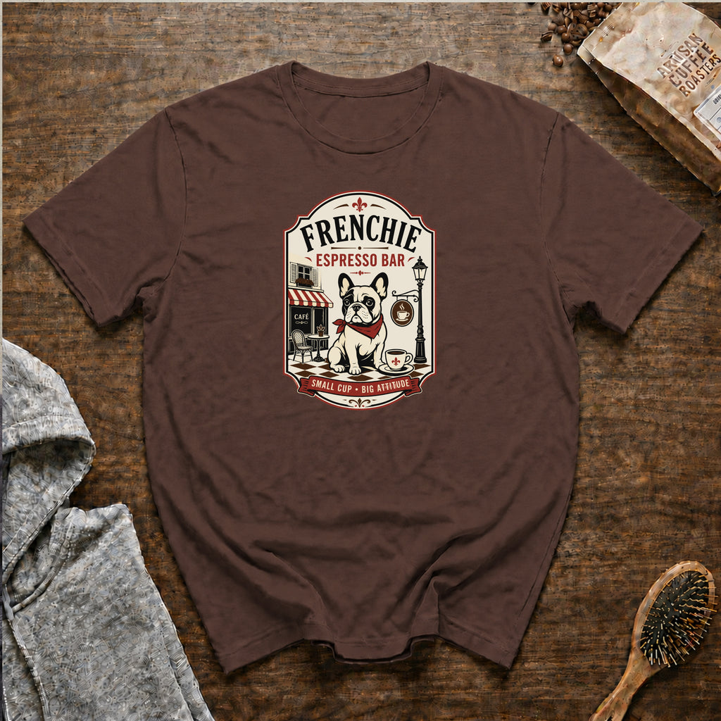 Frenchie Espresso BarT-Shirt — Espresso