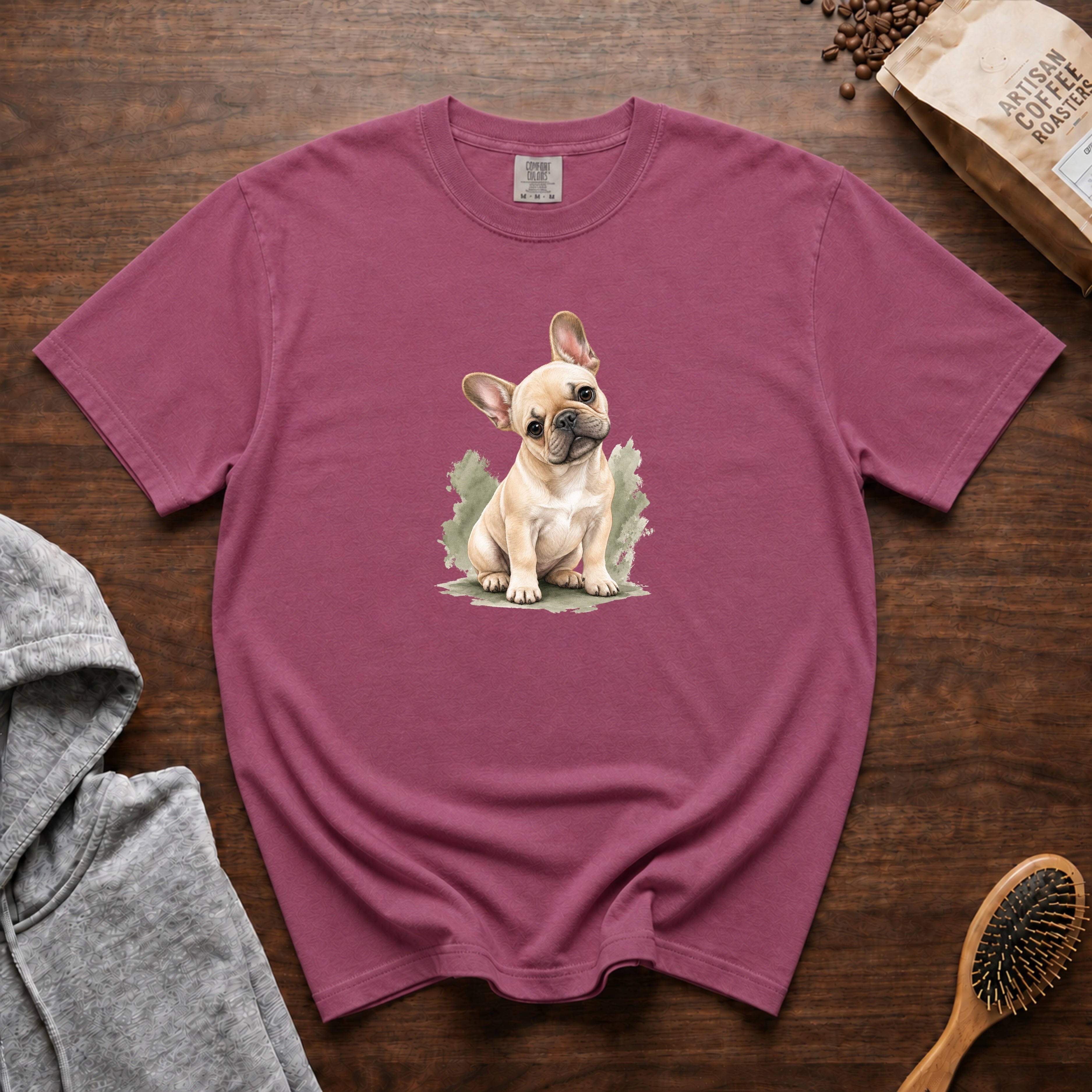 Frenchie Wassup T-Shirt — Berry