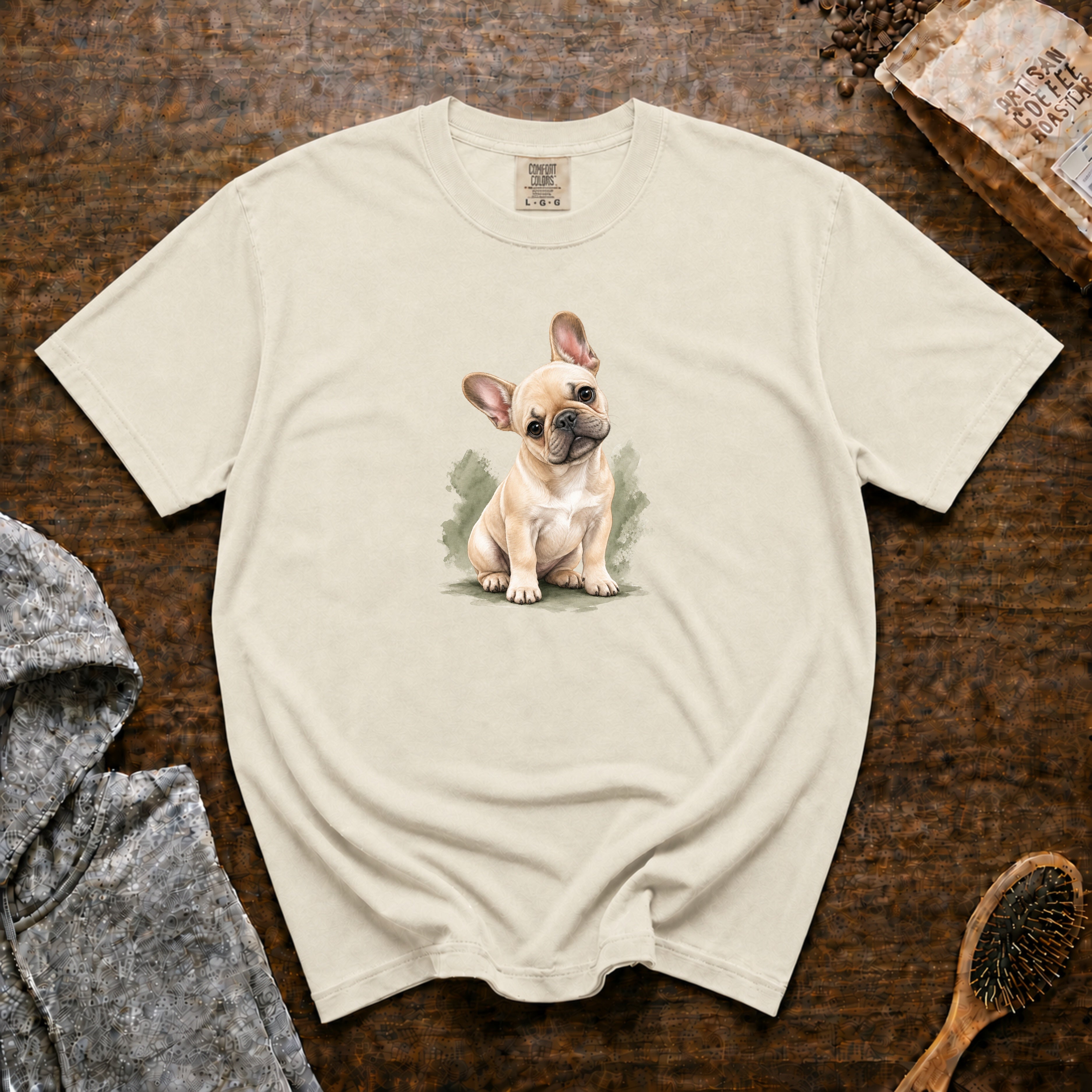 Frenchie Wassup T-Shirt — Ivory