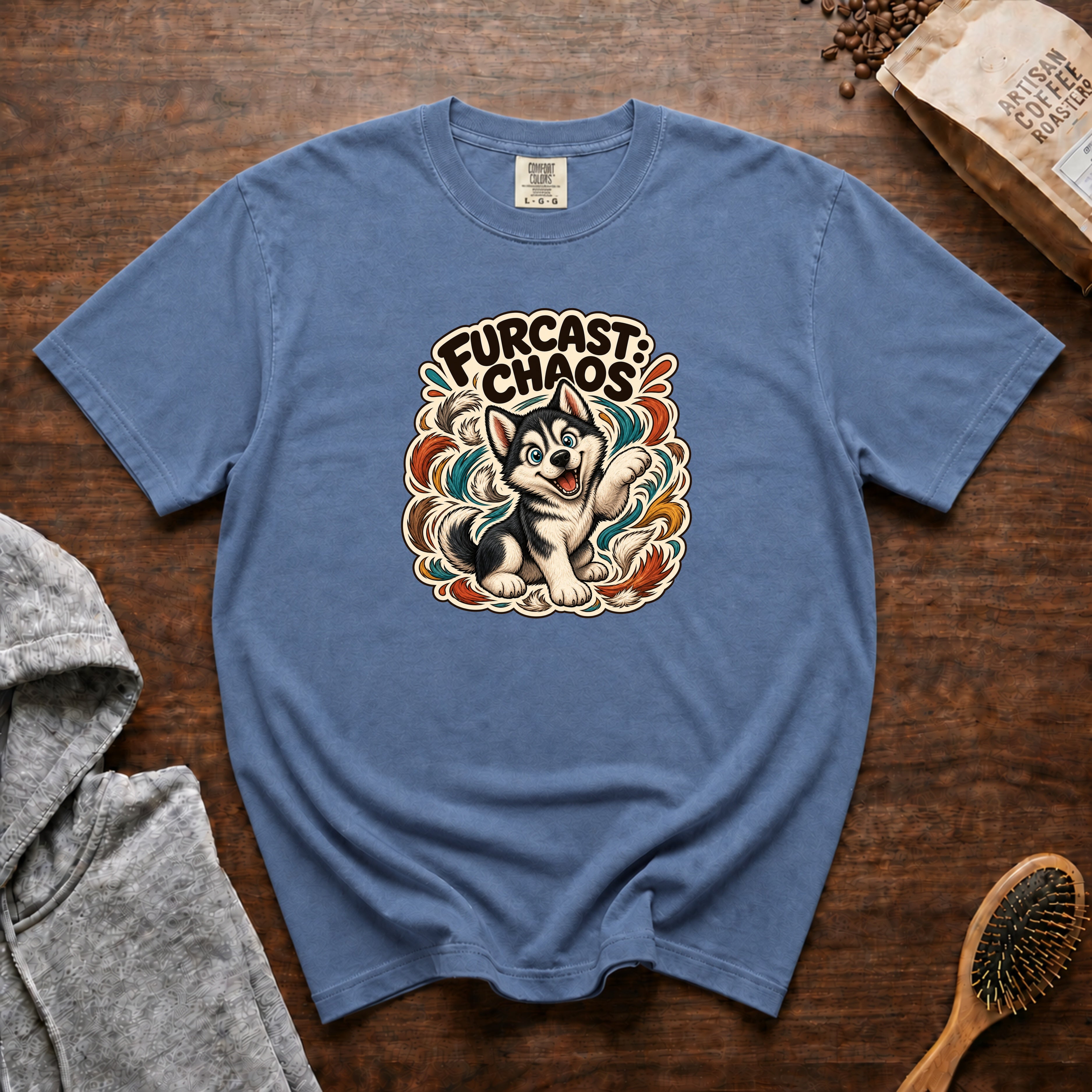 Furcast Chaos T-Shirt — Blue Jean
