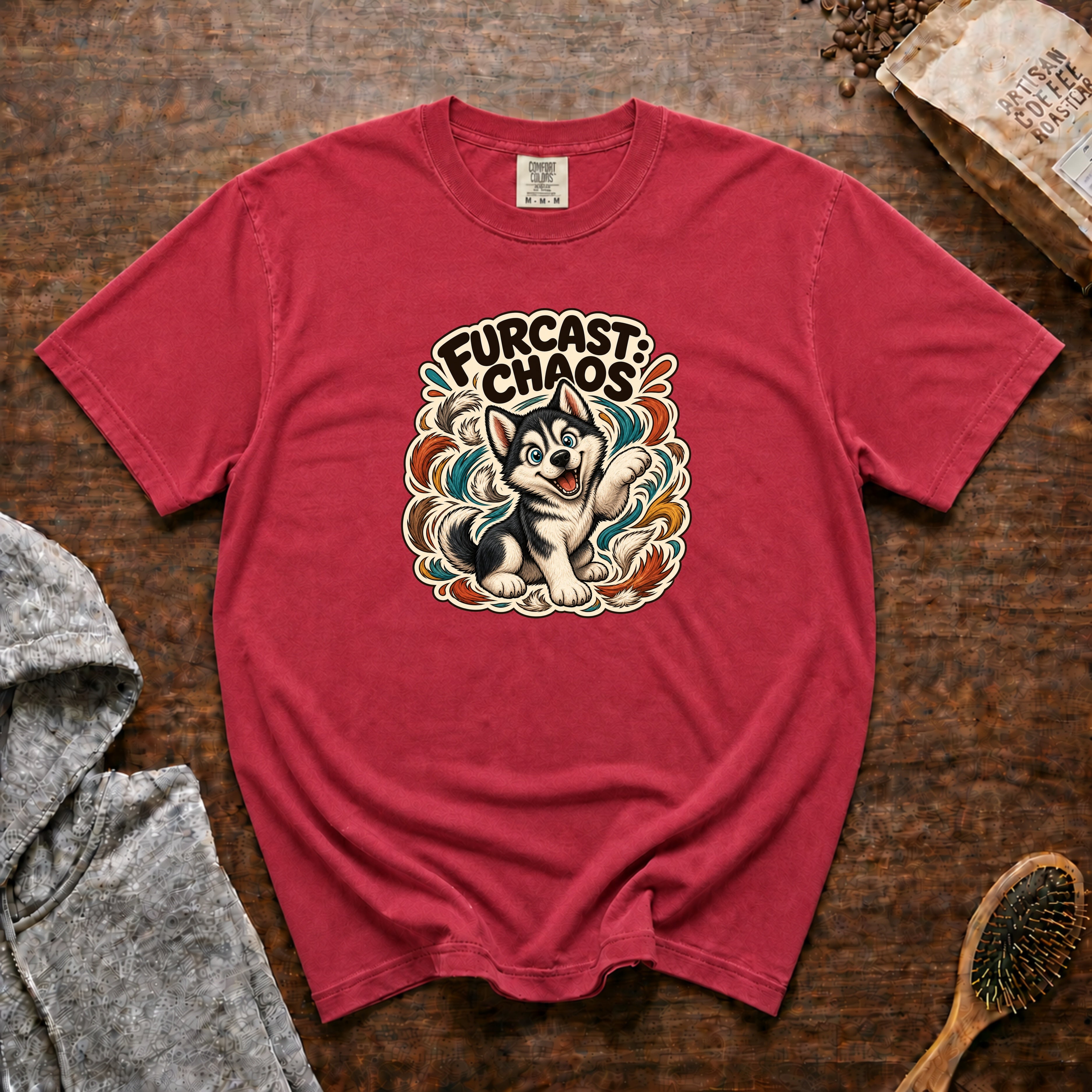 Furcast Chaos T-Shirt — Crimson
