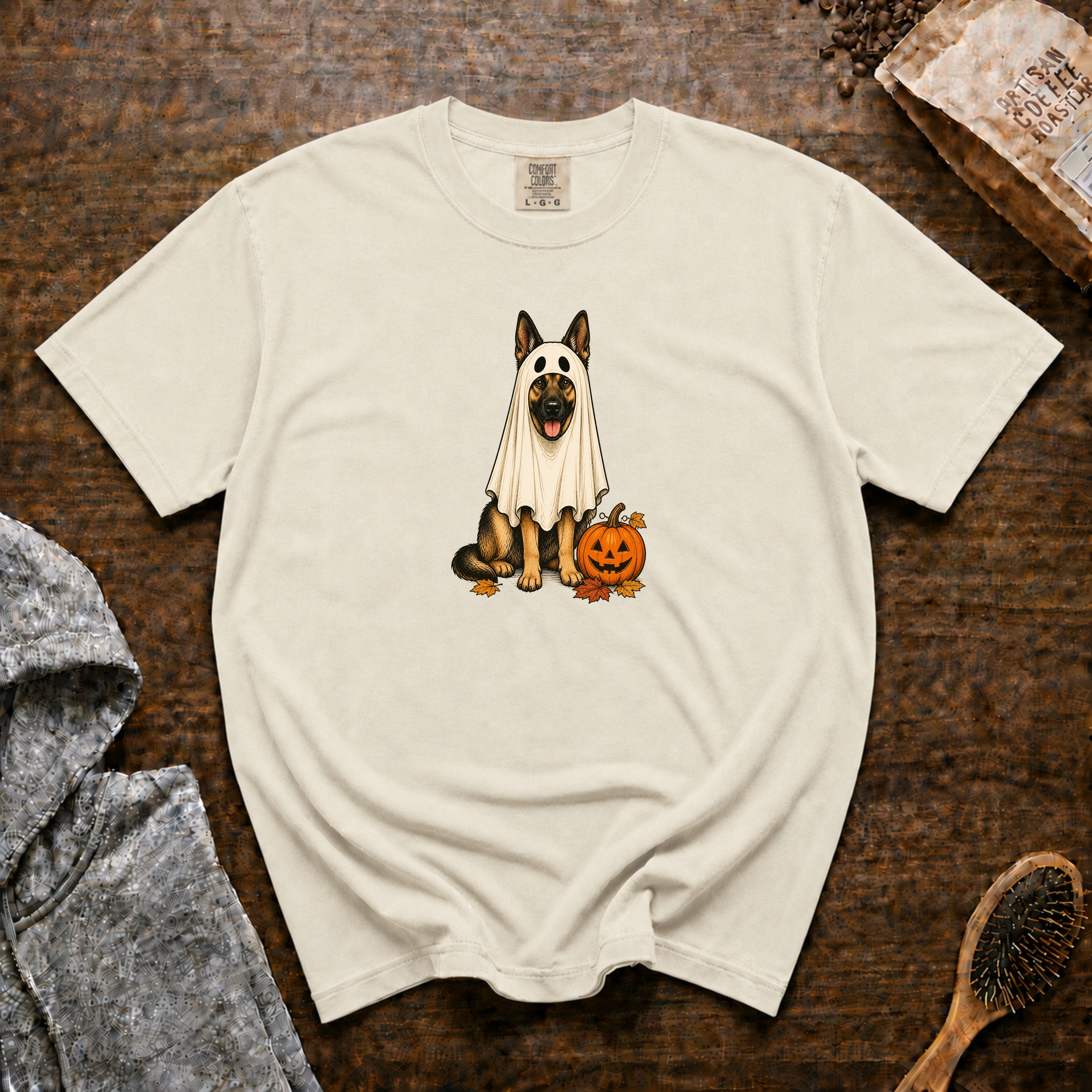 German Shepherd Halloween T-Shirt — Ivory