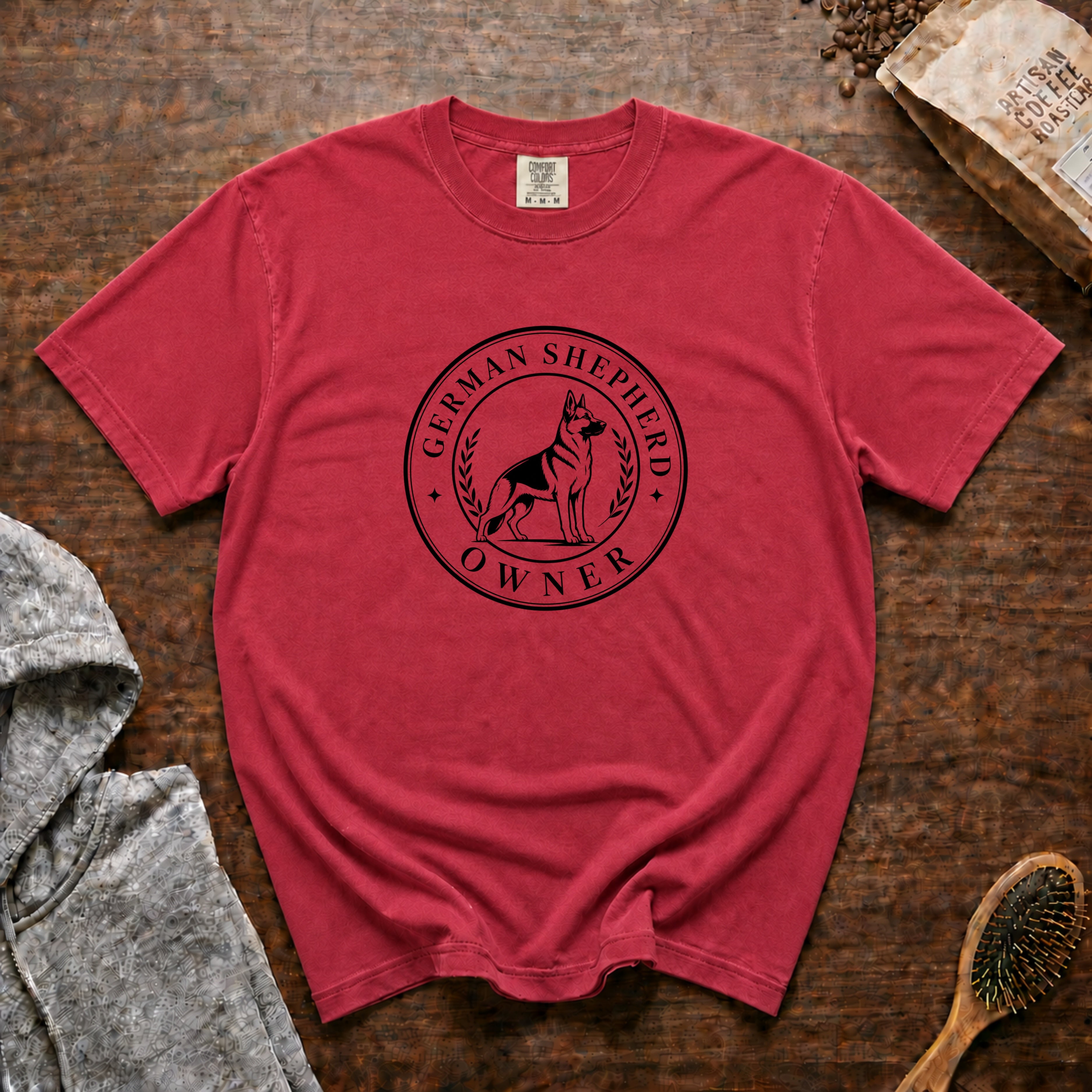 German Shepherd Owner T-Shirt — Crimson