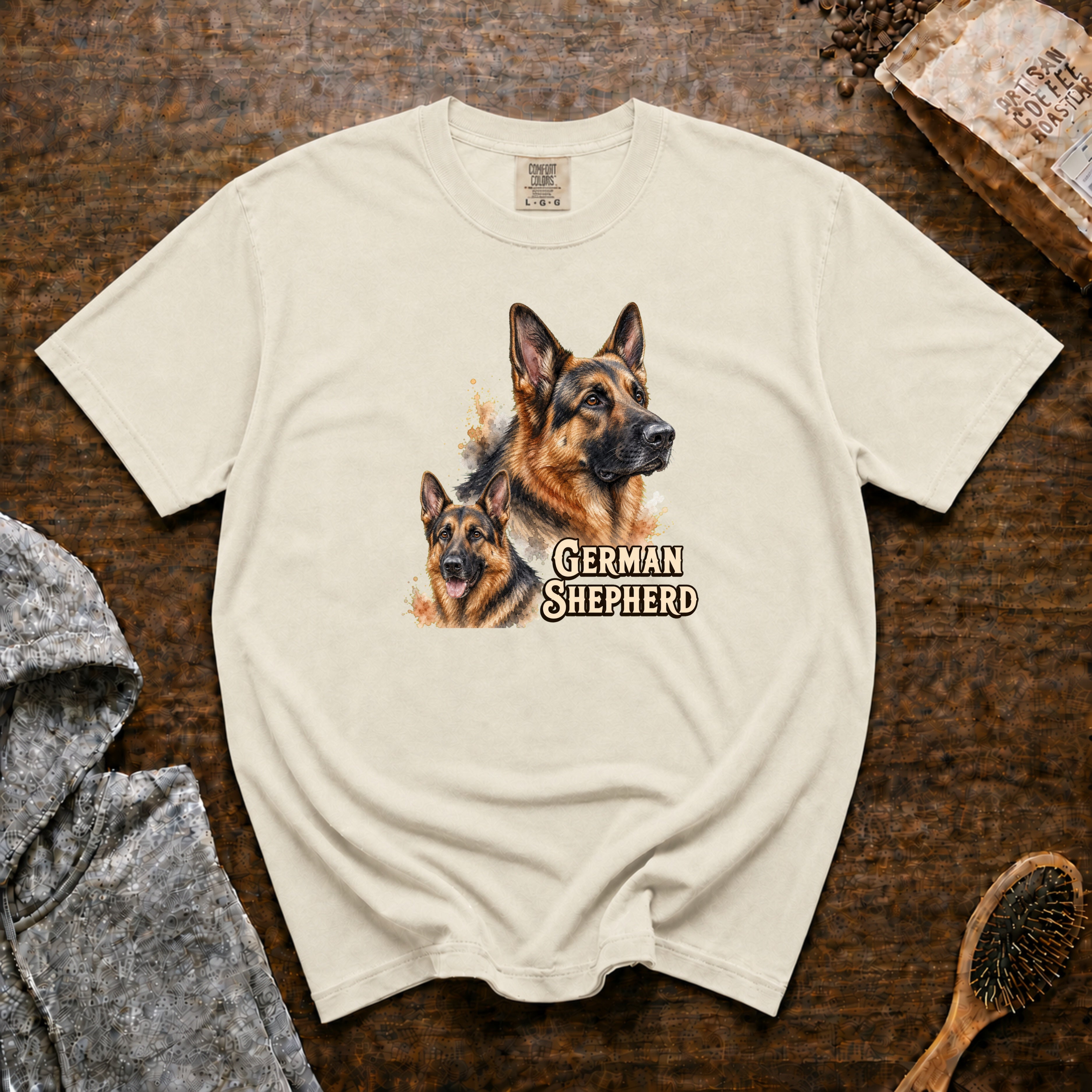 German Shepherd T-Shirt — Ivory