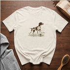 German Shorthaired Pointer Field Point Pour Over T-Shirt — Ivory