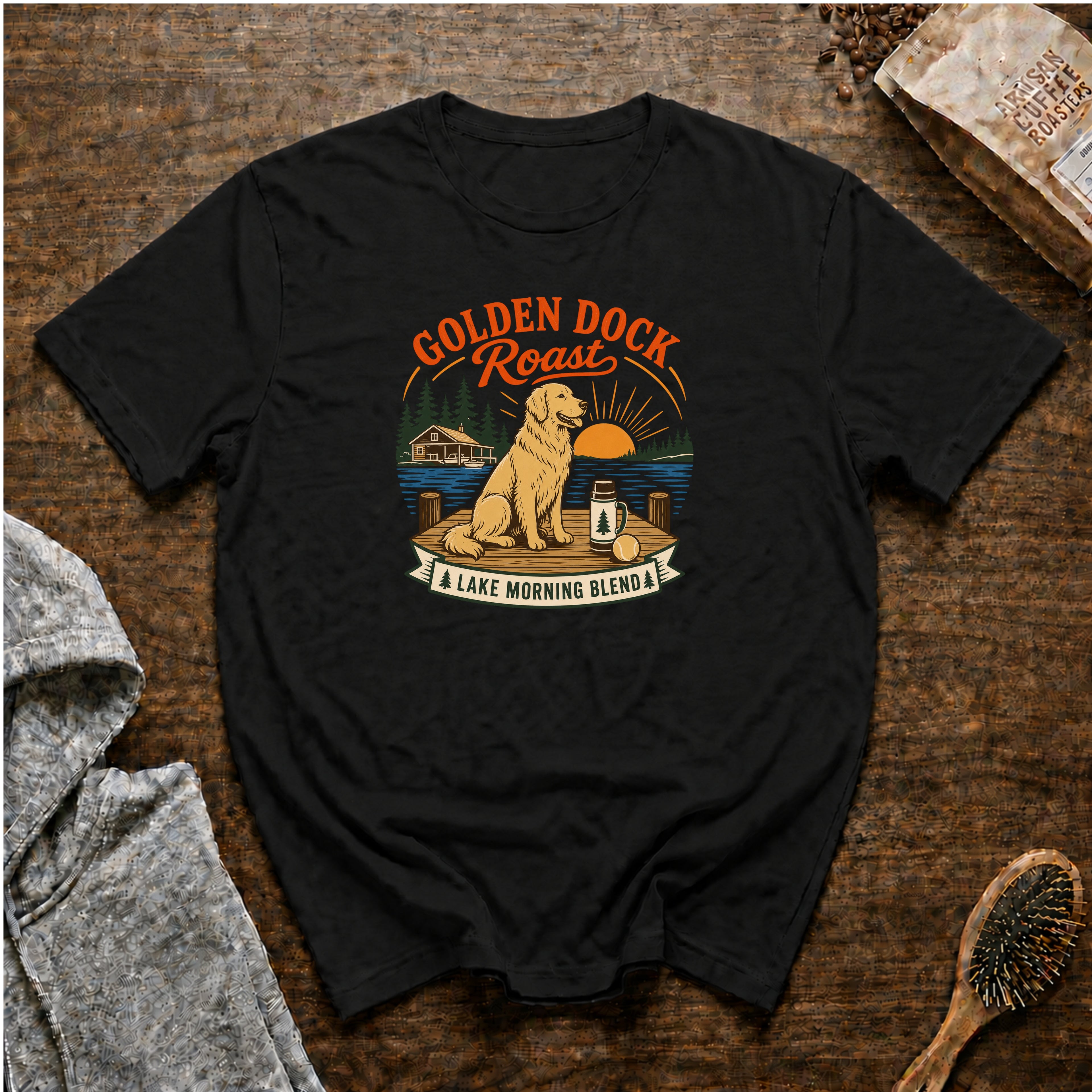 Golden Dock RoastT-Shirt — Black