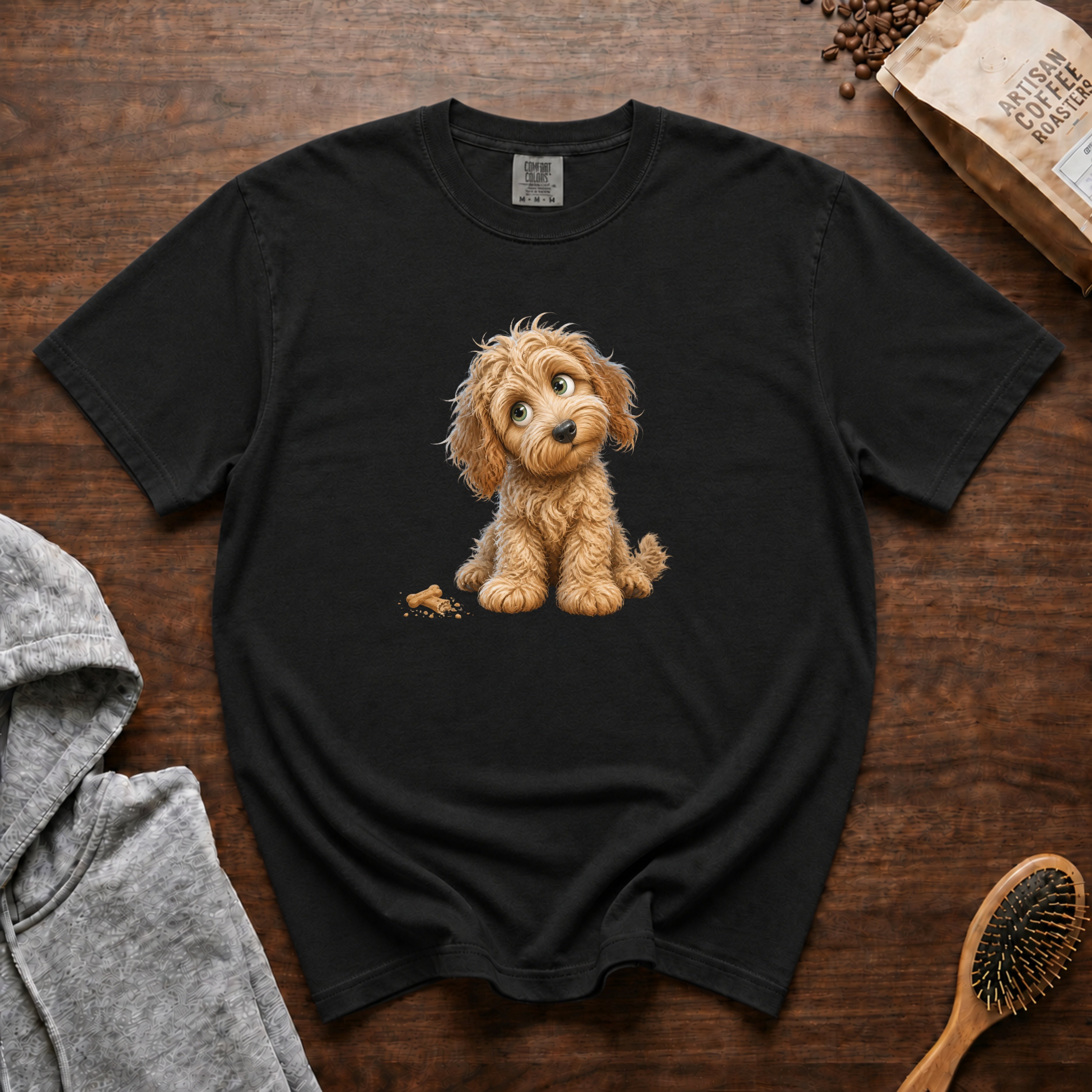 Golden Doodle Charm T-Shirt — Black