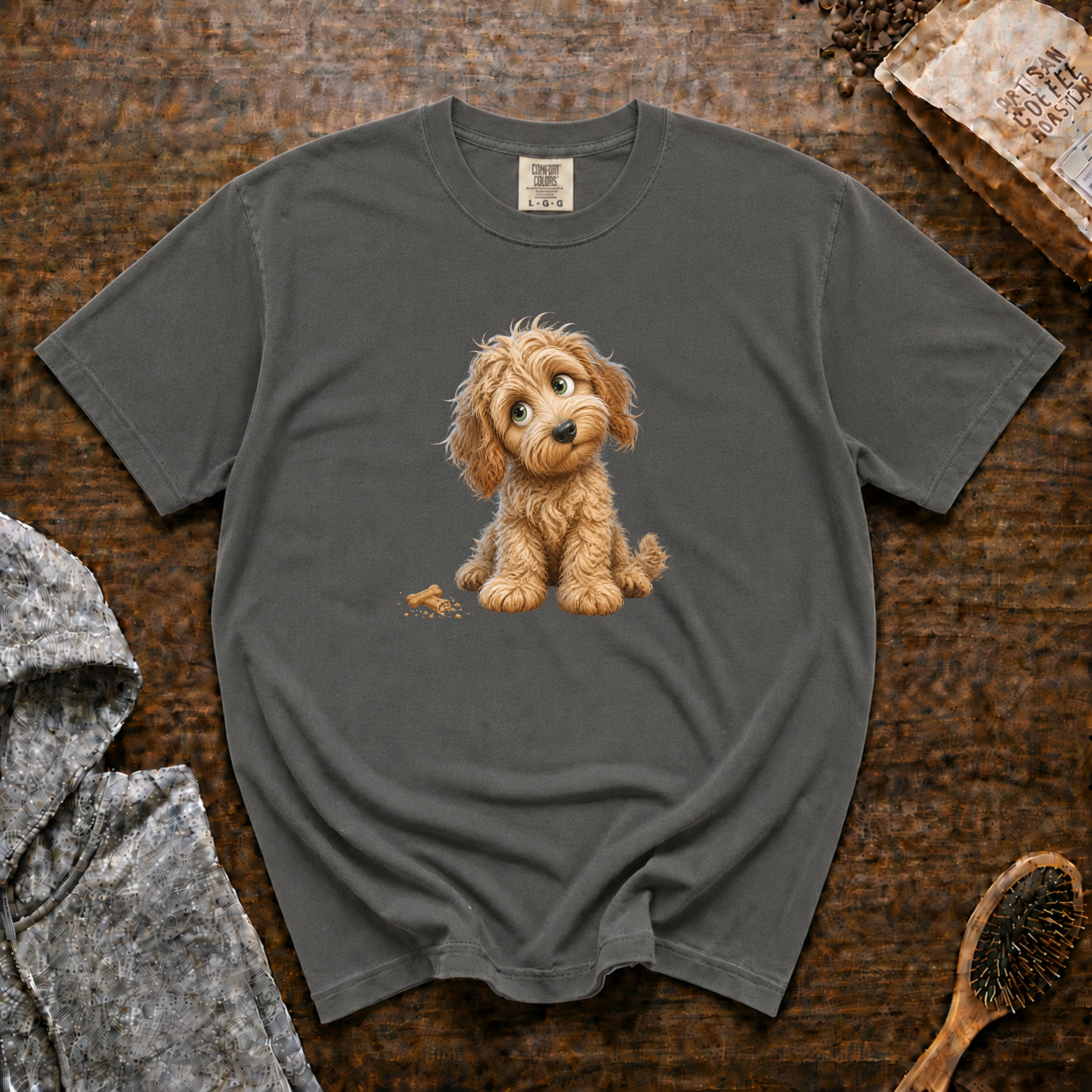 Golden Doodle Charm T-Shirt — Pepper