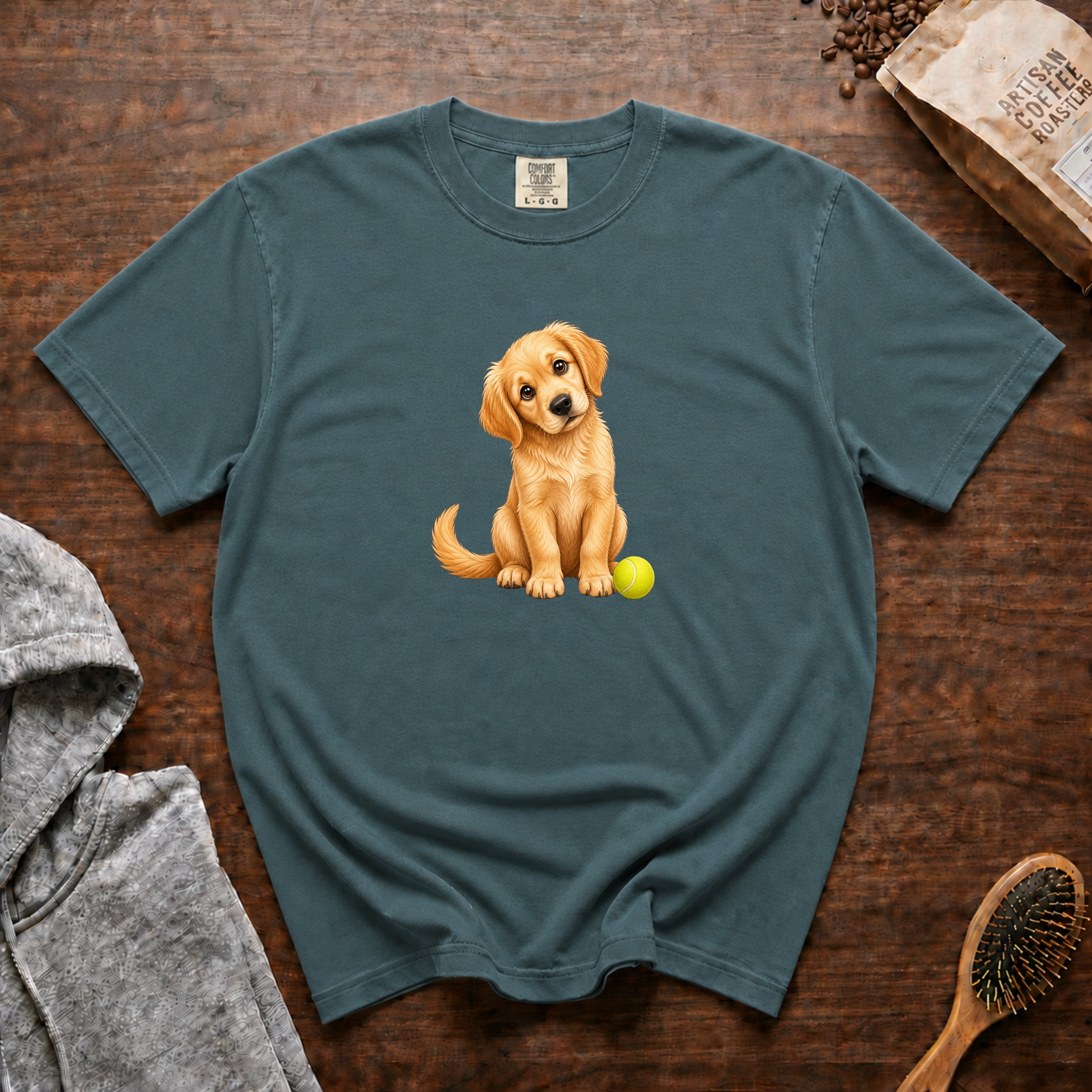 Golden Head Tilt T-Shirt — Blue Spruce