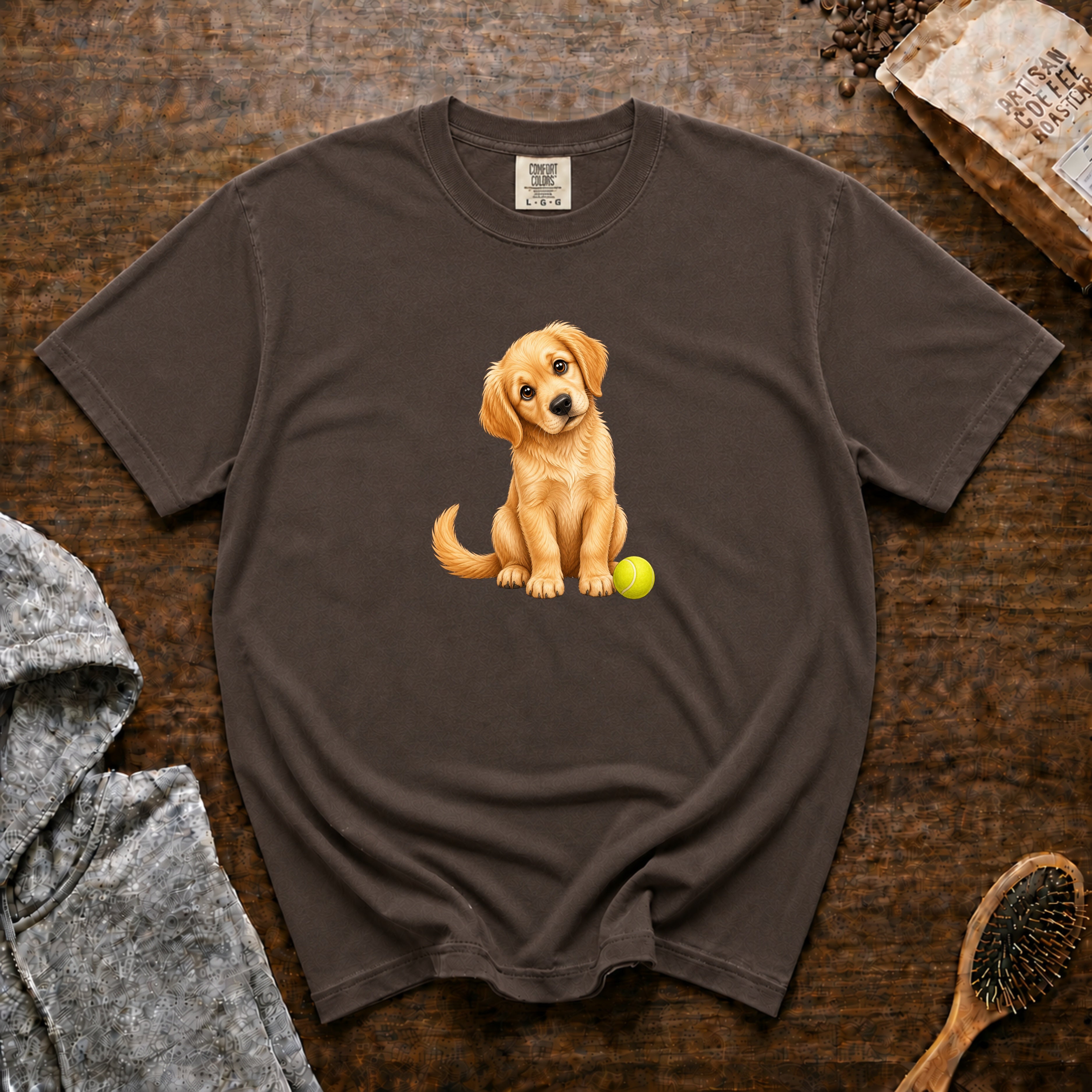 Golden Head Tilt T-Shirt — Espresso