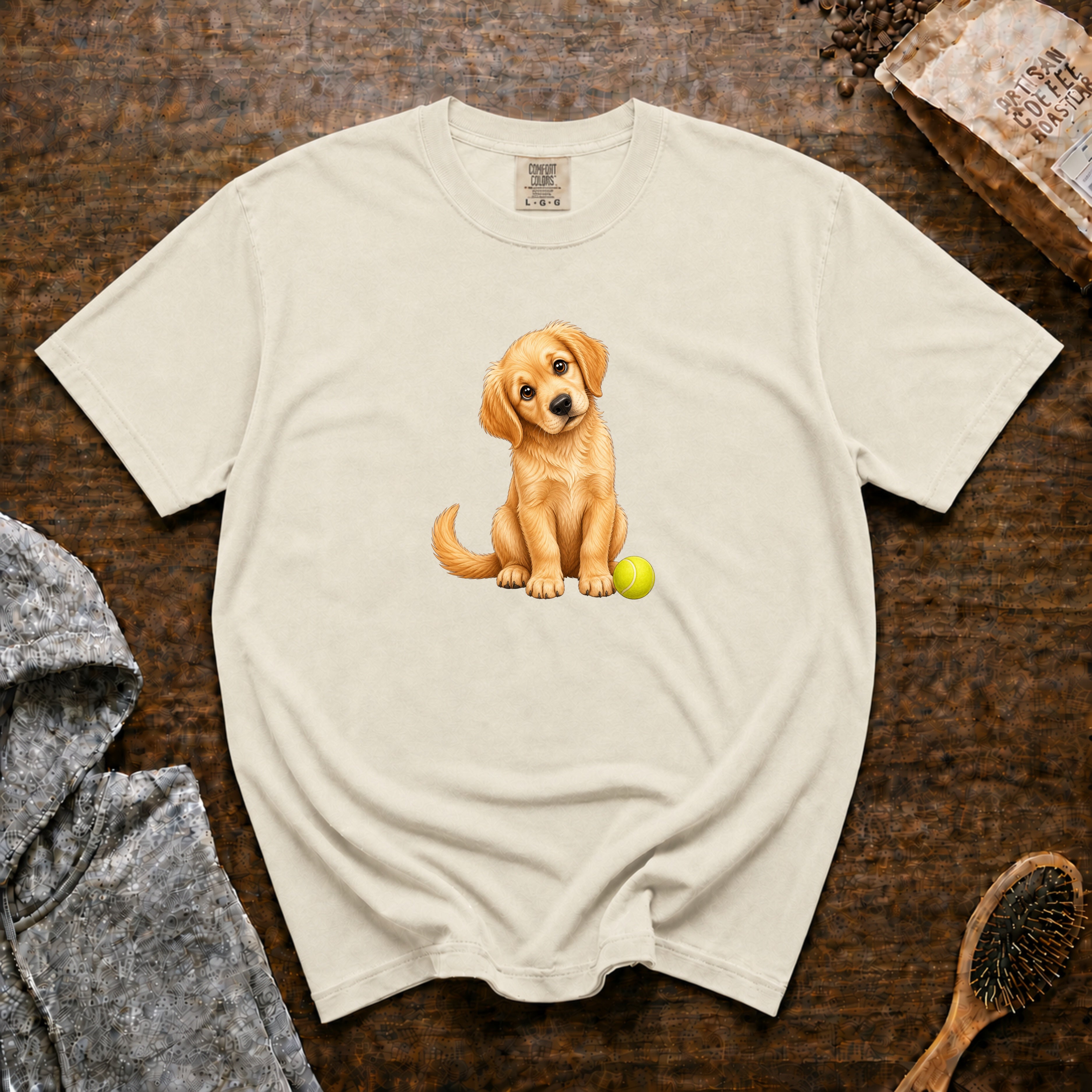Golden Head Tilt T-Shirt — Ivory