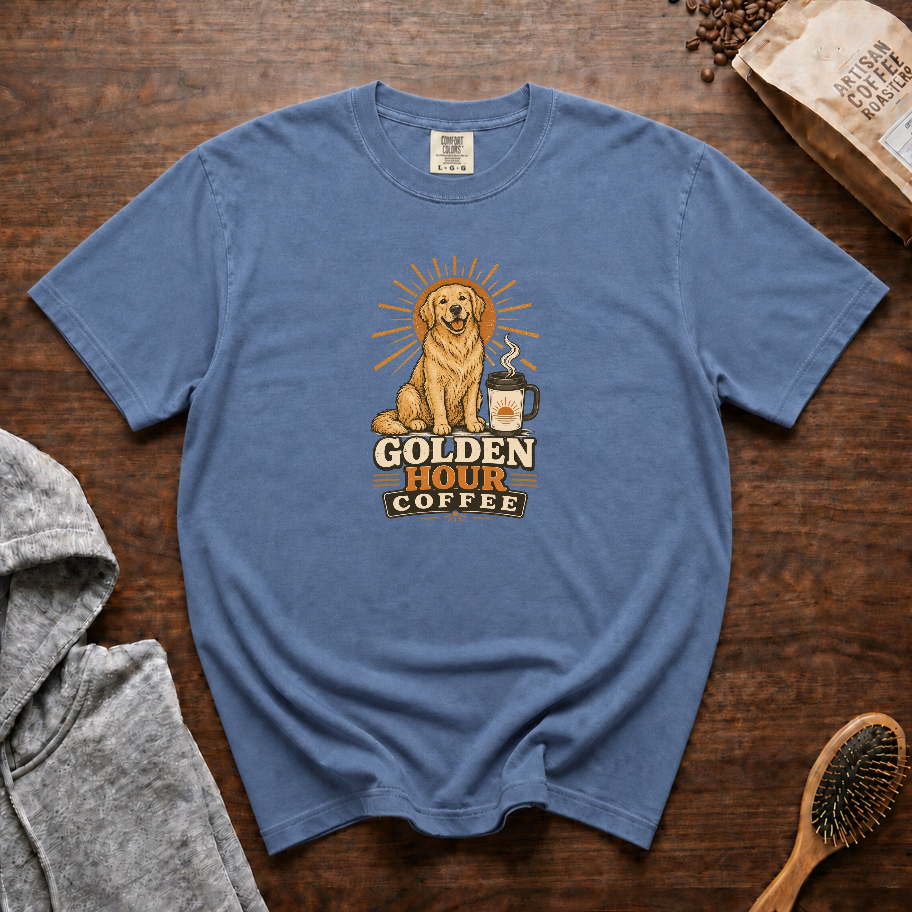 Golden Hour Coffee T-Shirt — Blue Jean