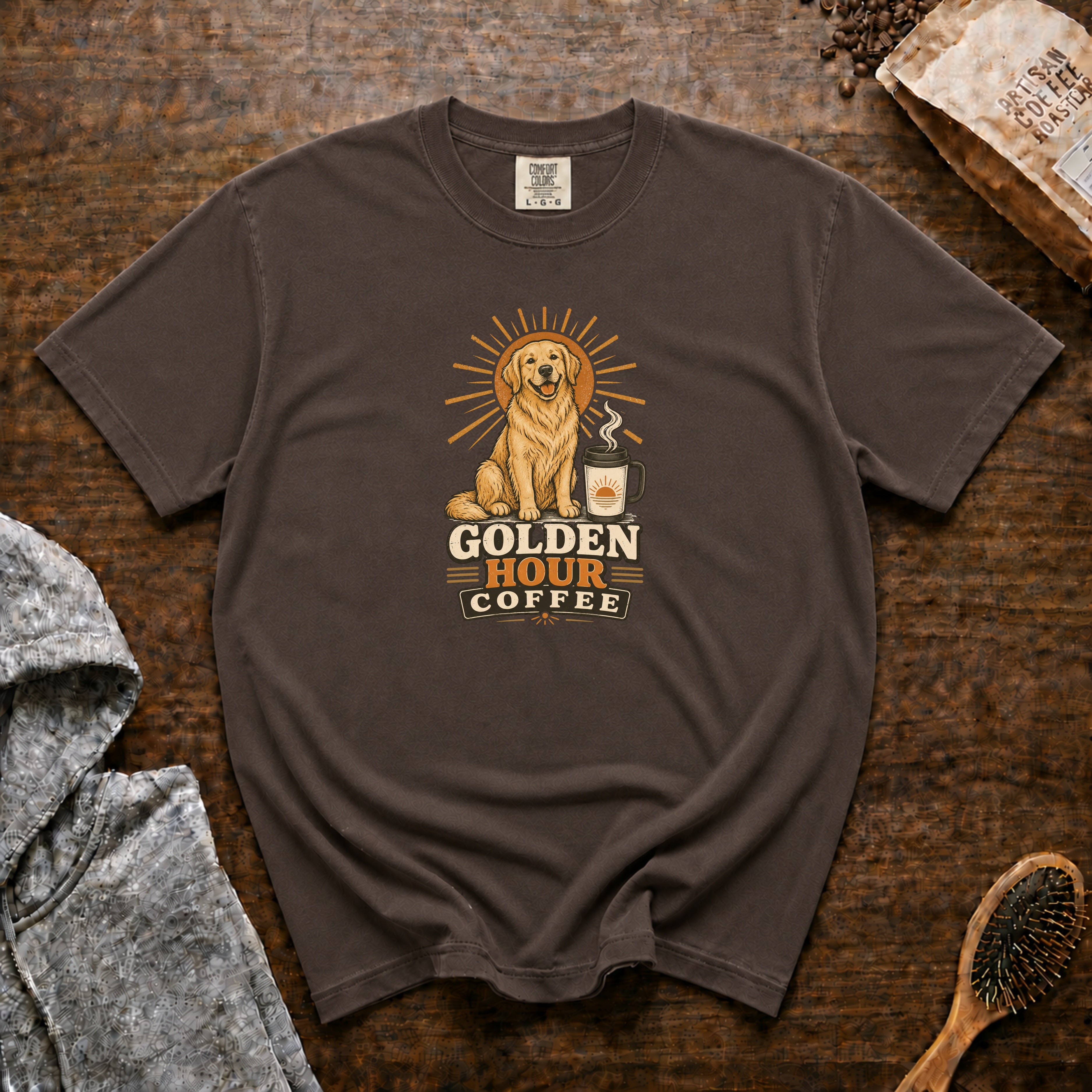 Golden Hour Coffee T-Shirt — Espresso