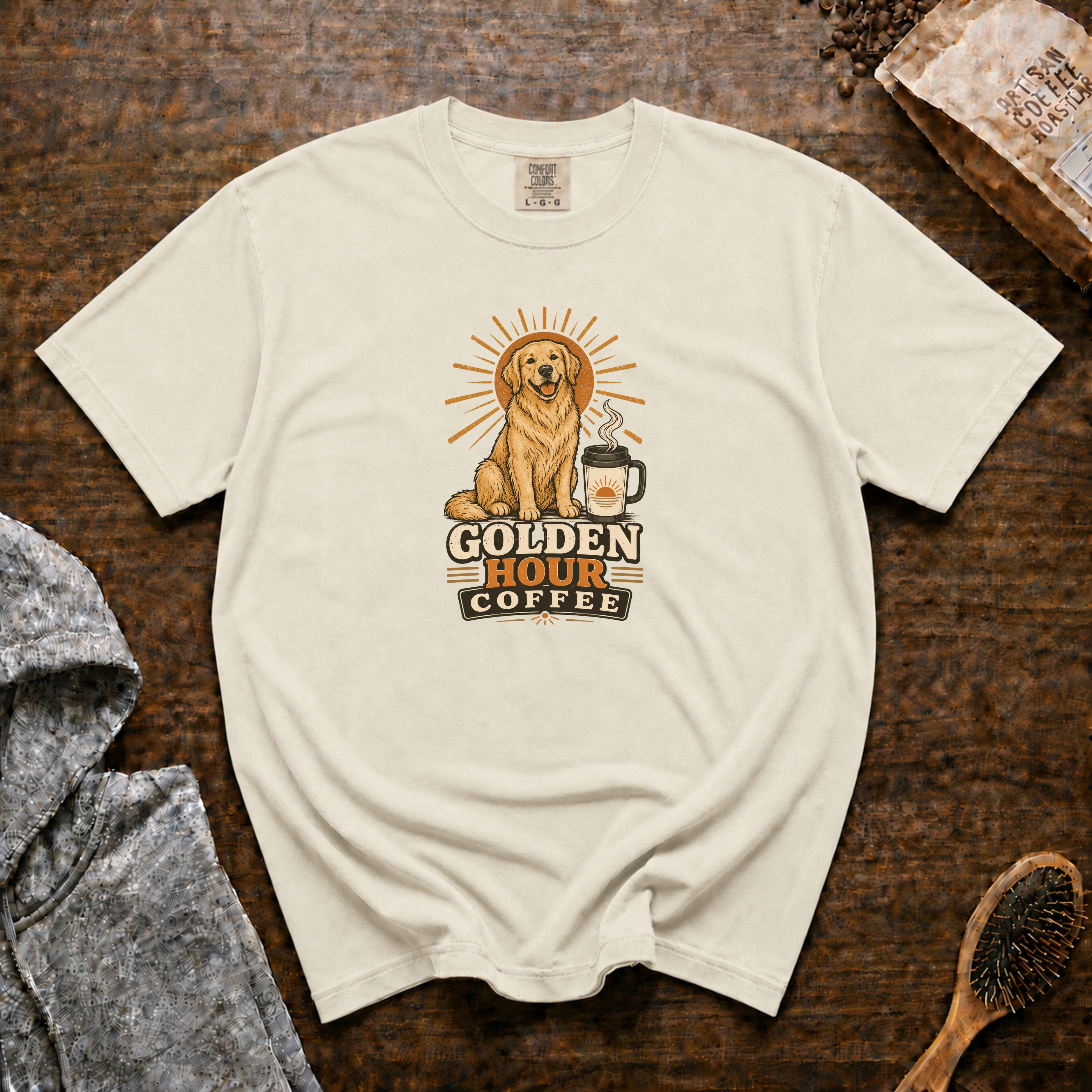 Golden Hour Coffee T-Shirt — Ivory