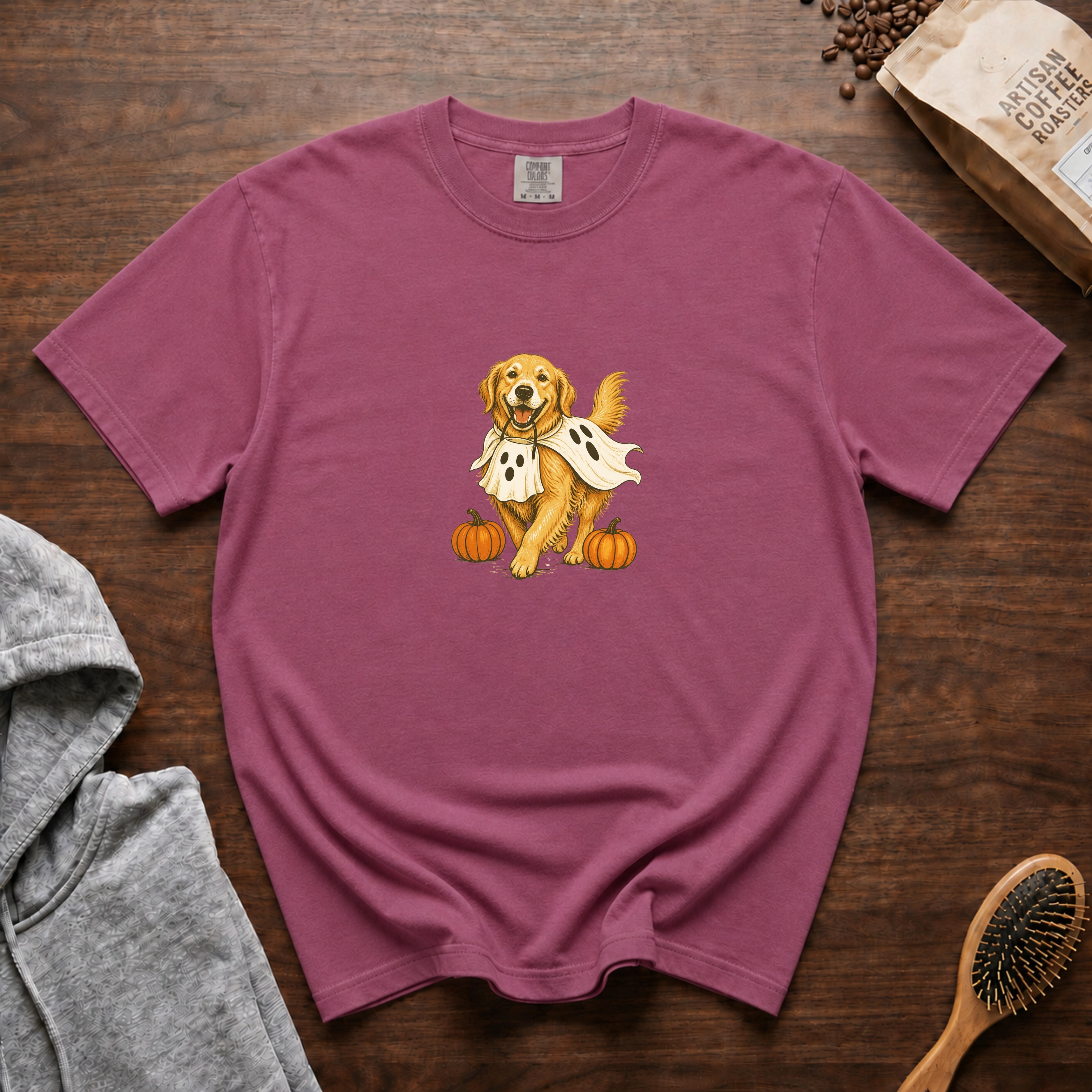 Golden Retriever Halloween T-Shirt — Berry