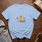 Golden Retriever Morning 1 T-Shirt — Chambray