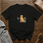 Golden Retriever MorningT-Shirt — Black