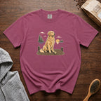 Golden Retriever, Sunny Morning T-Shirt — Berry
