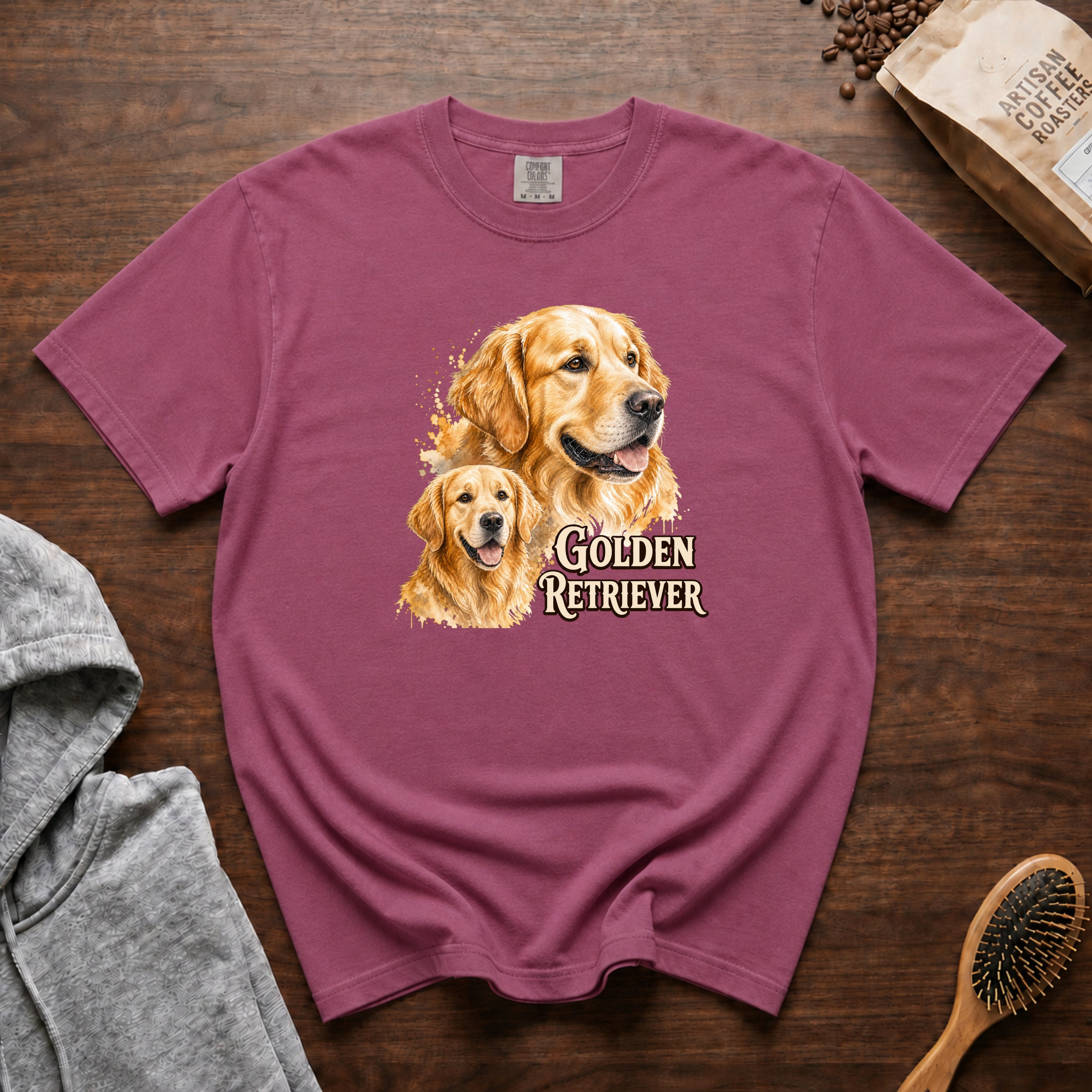 Golden Retriever T-Shirt — Berry