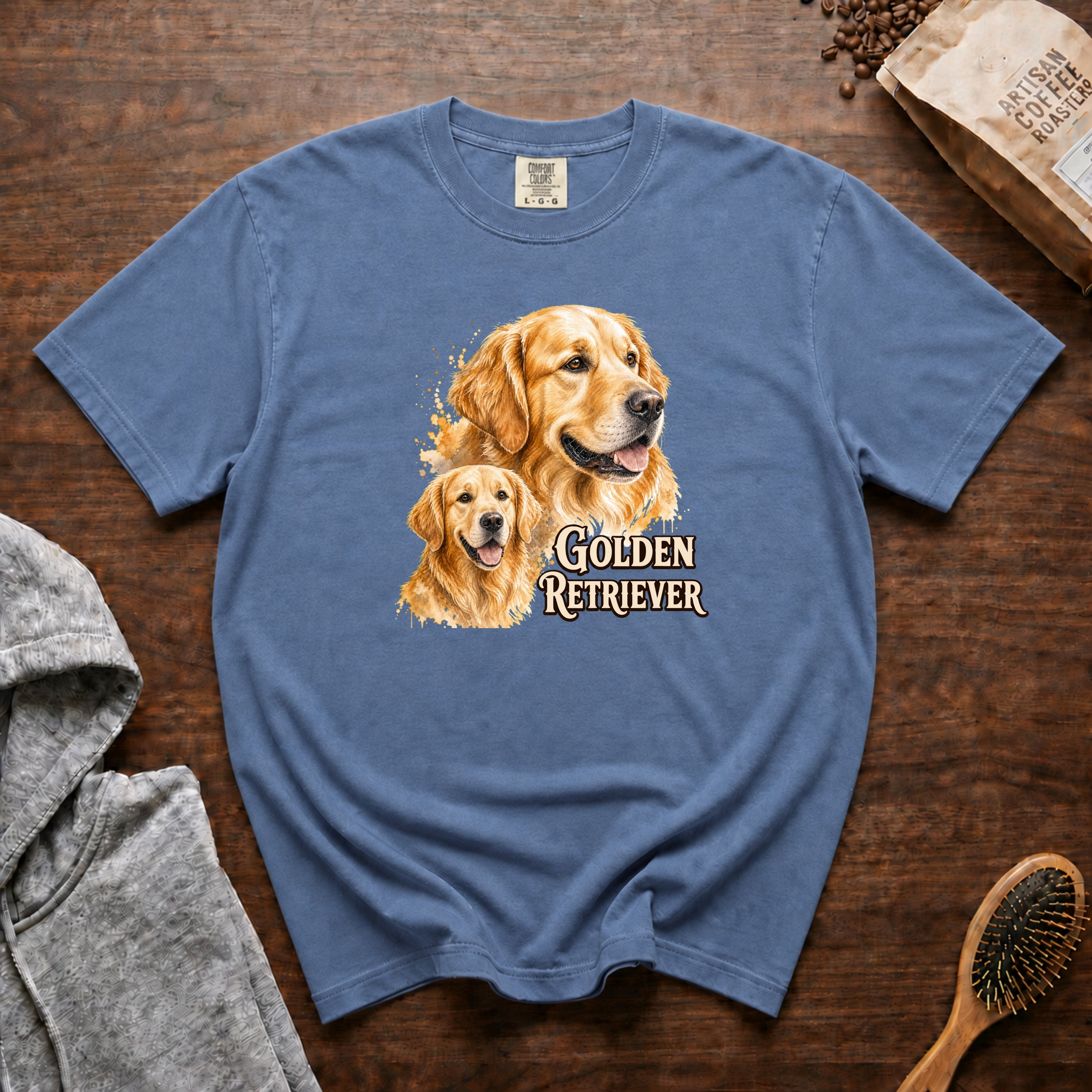 Golden Retriever T-Shirt — Blue Jean