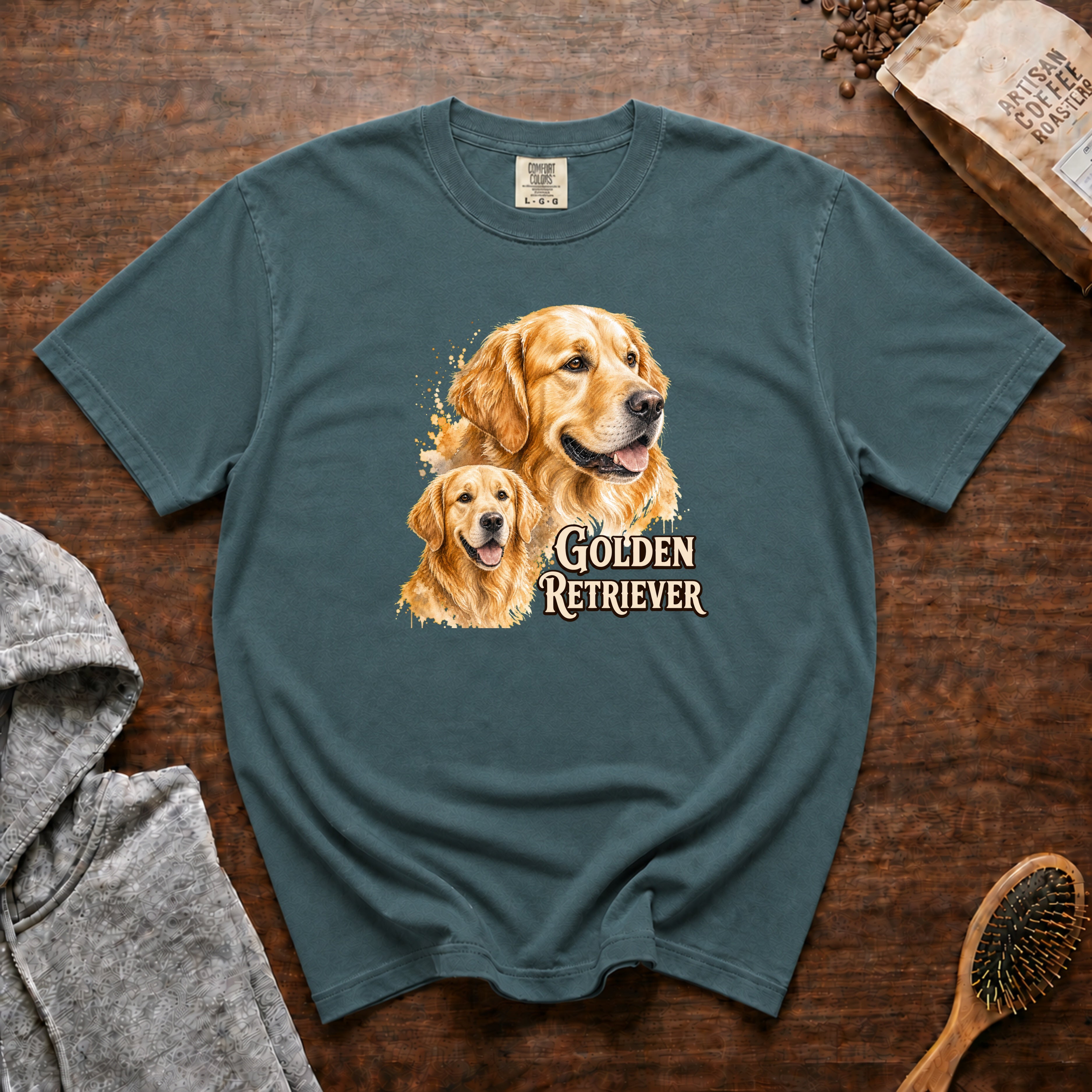 Golden Retriever T-Shirt — Blue Spruce