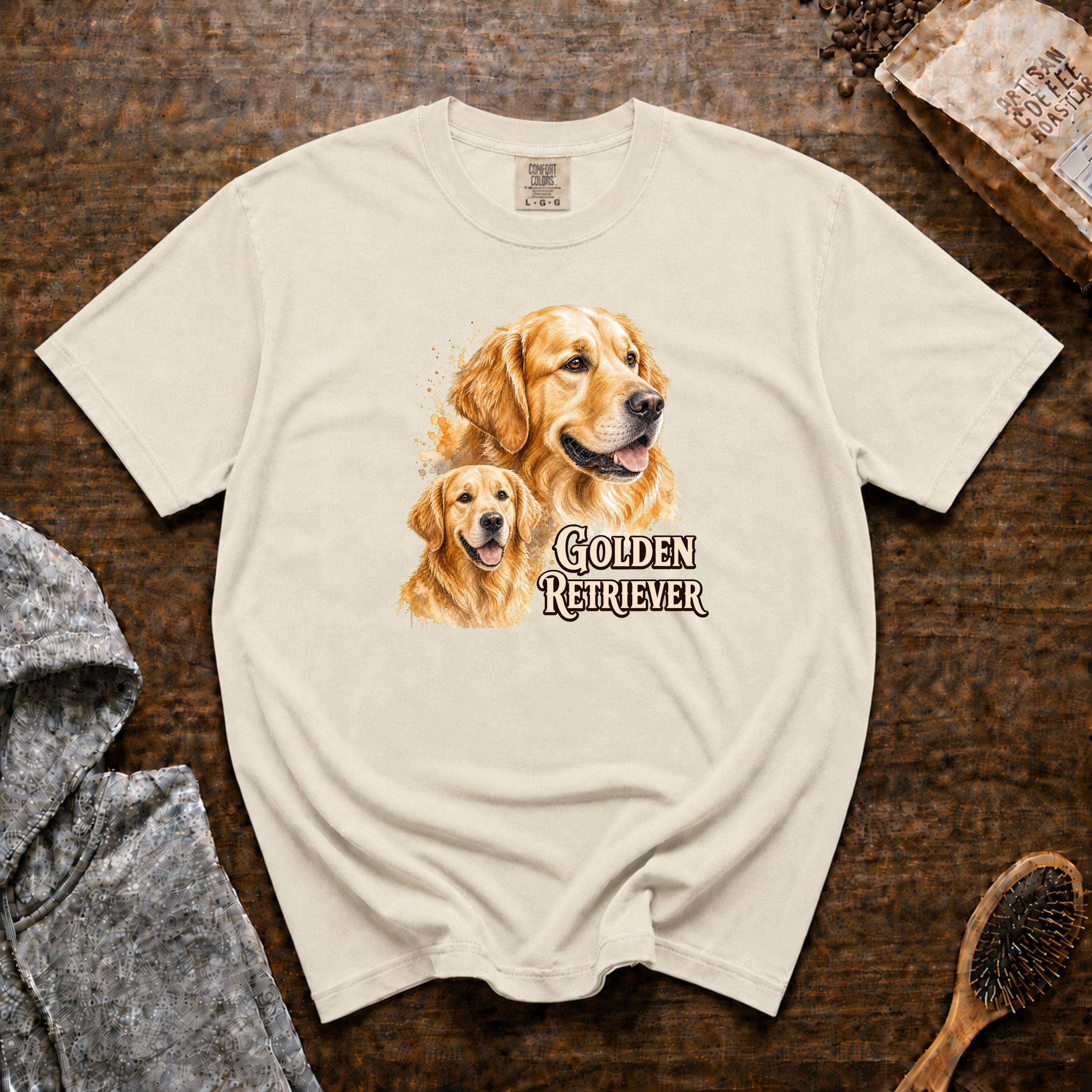 Golden Retriever T-Shirt — Ivory