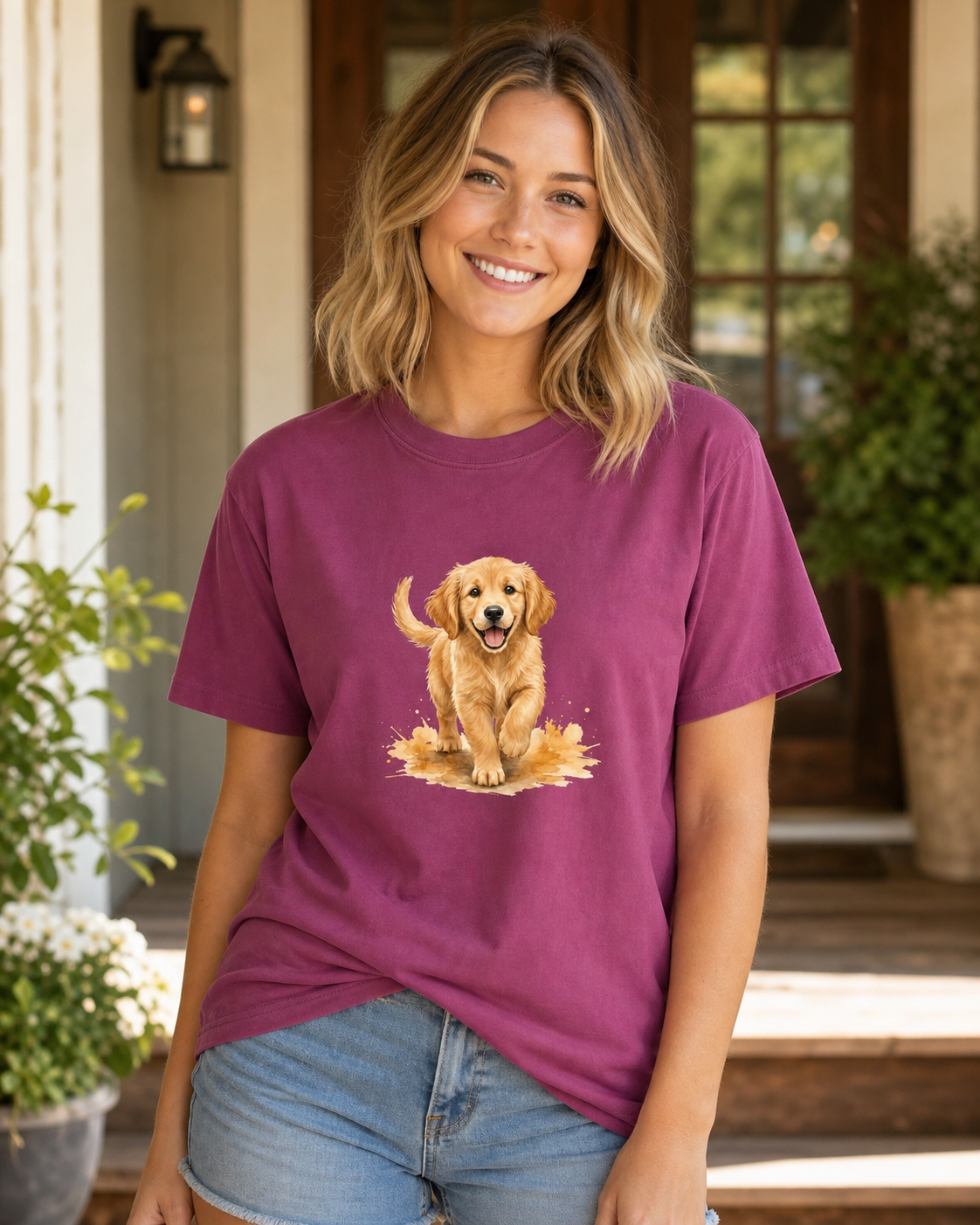 Golden Retriever Welcome T-Shirt | Golden Retriever Dog Lover Tee