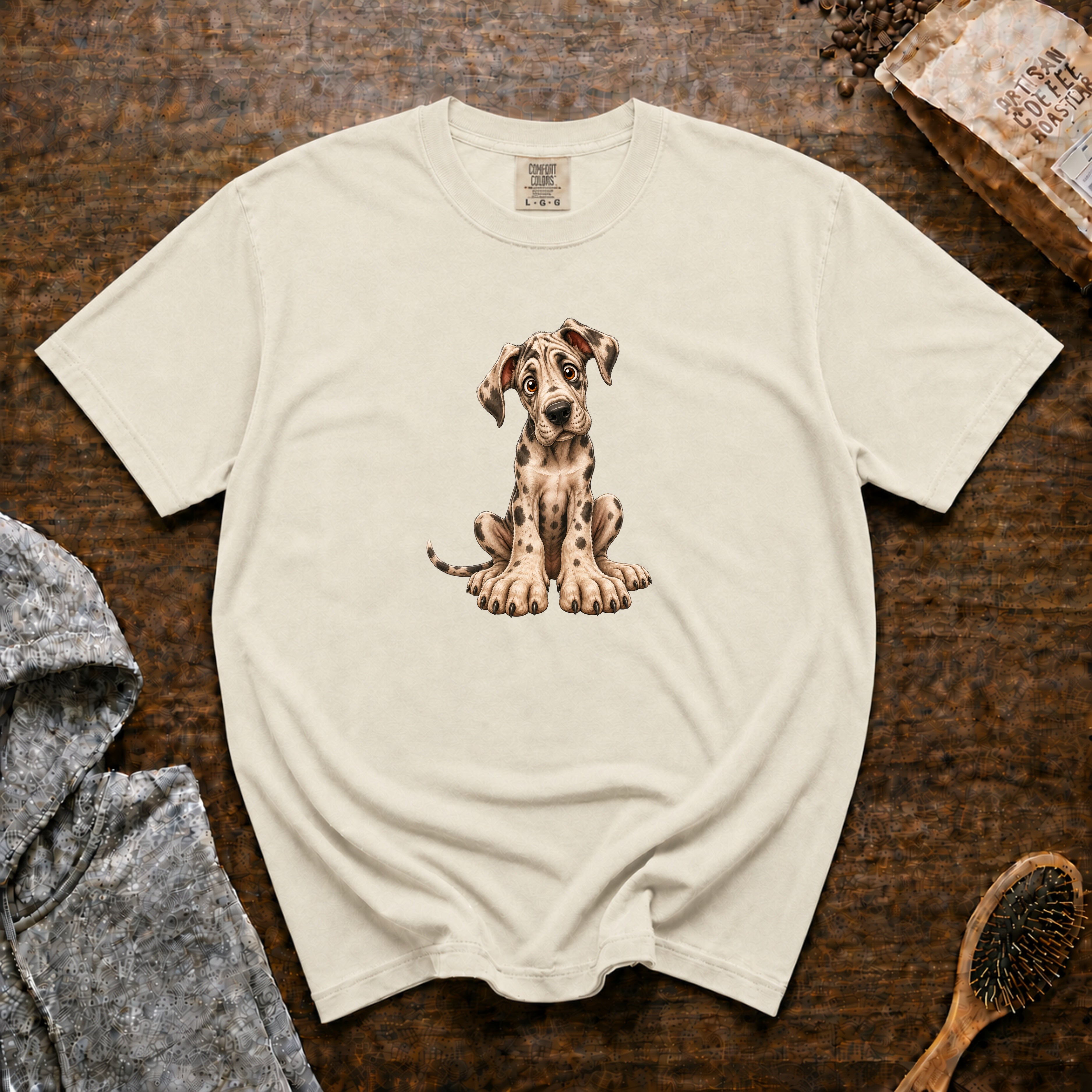 Great Dane Growing Paws 1 T-Shirt — Ivory