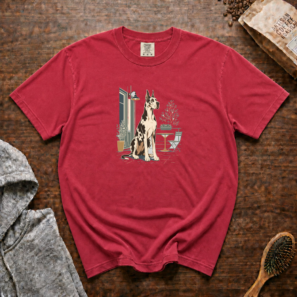 Great Dane Tall Cup House Roast T-Shirt — Crimson