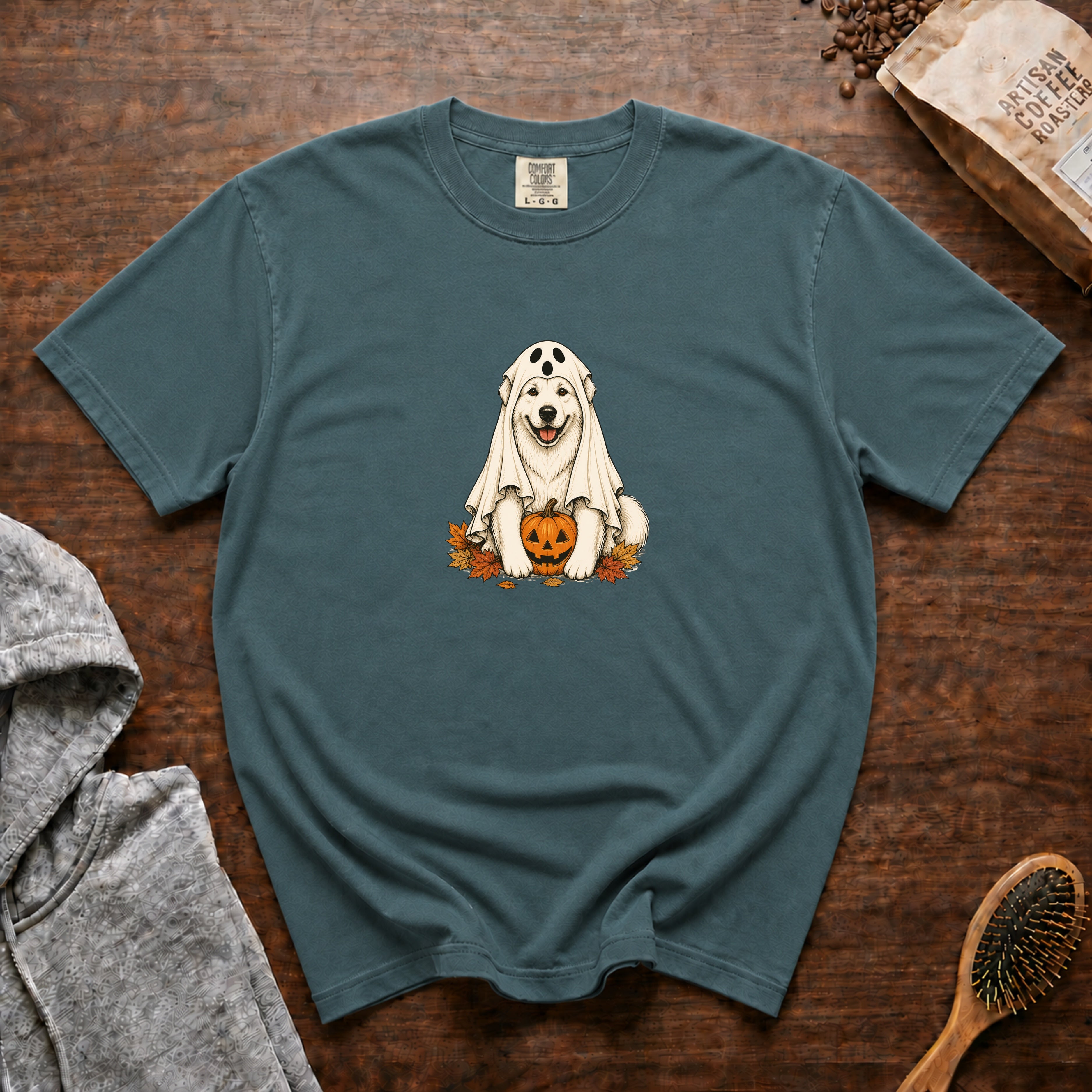 Great Pyrenees Halloween T-Shirt — Blue Spruce