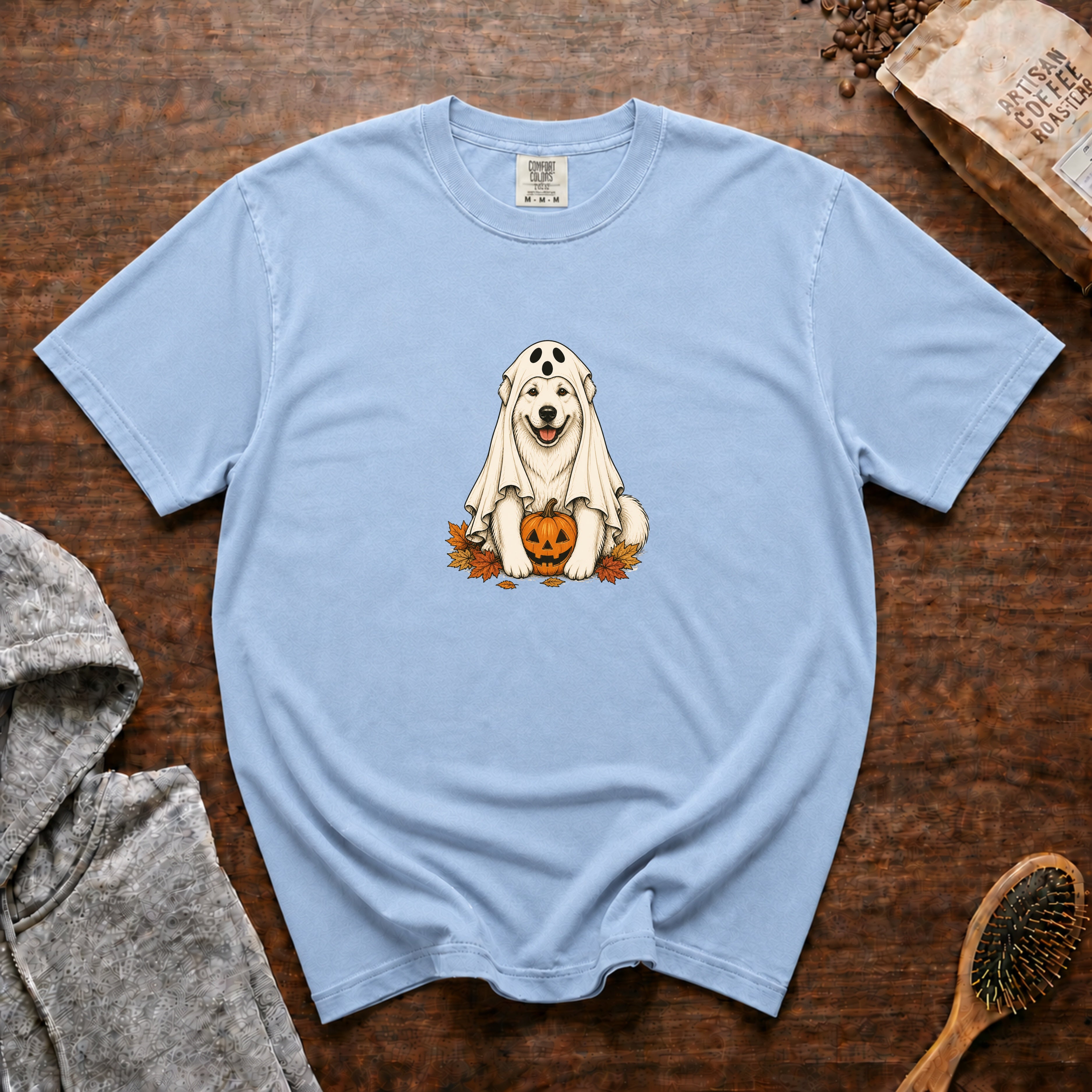 Great Pyrenees Halloween T-Shirt — Chambray