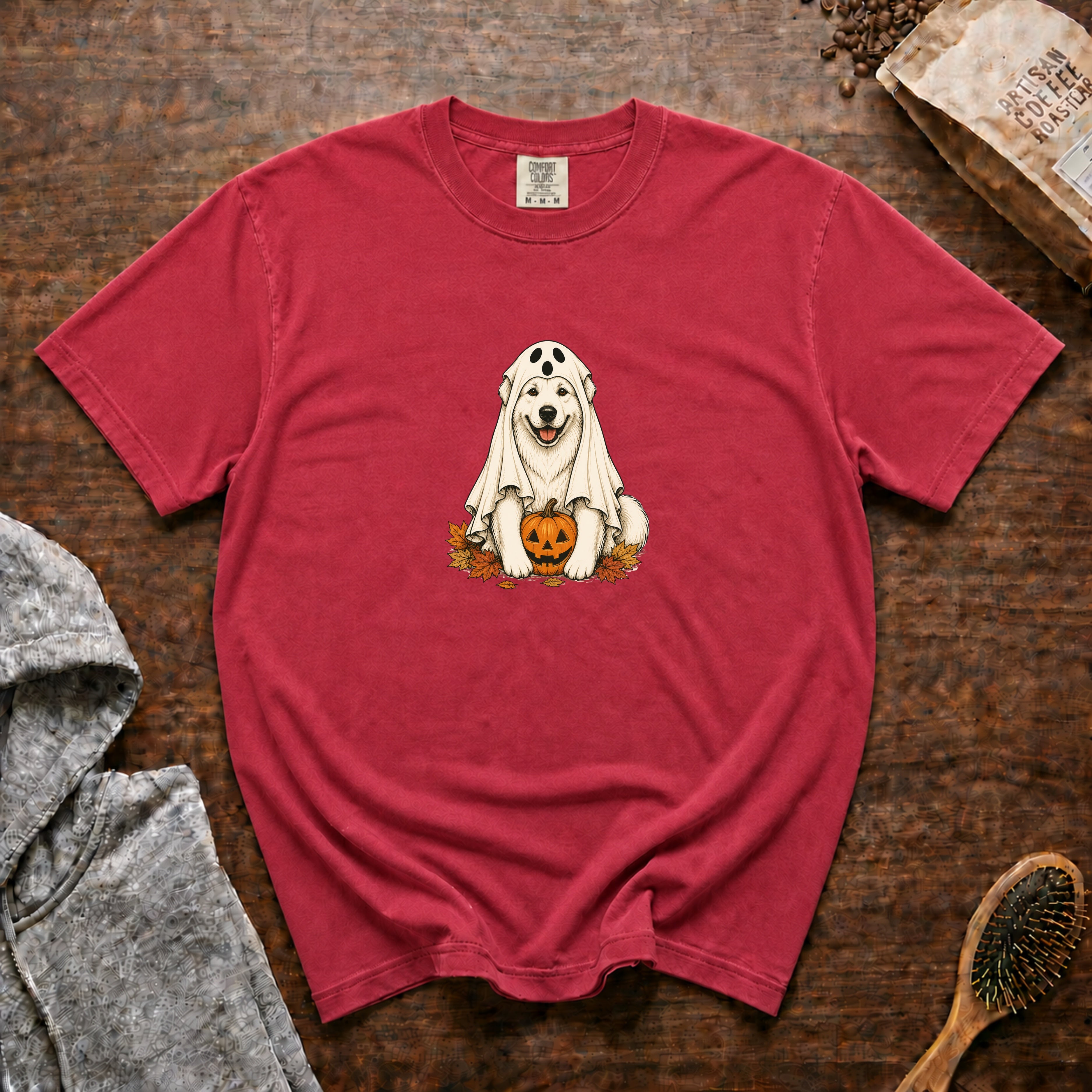 Great Pyrenees Halloween T-Shirt — Crimson