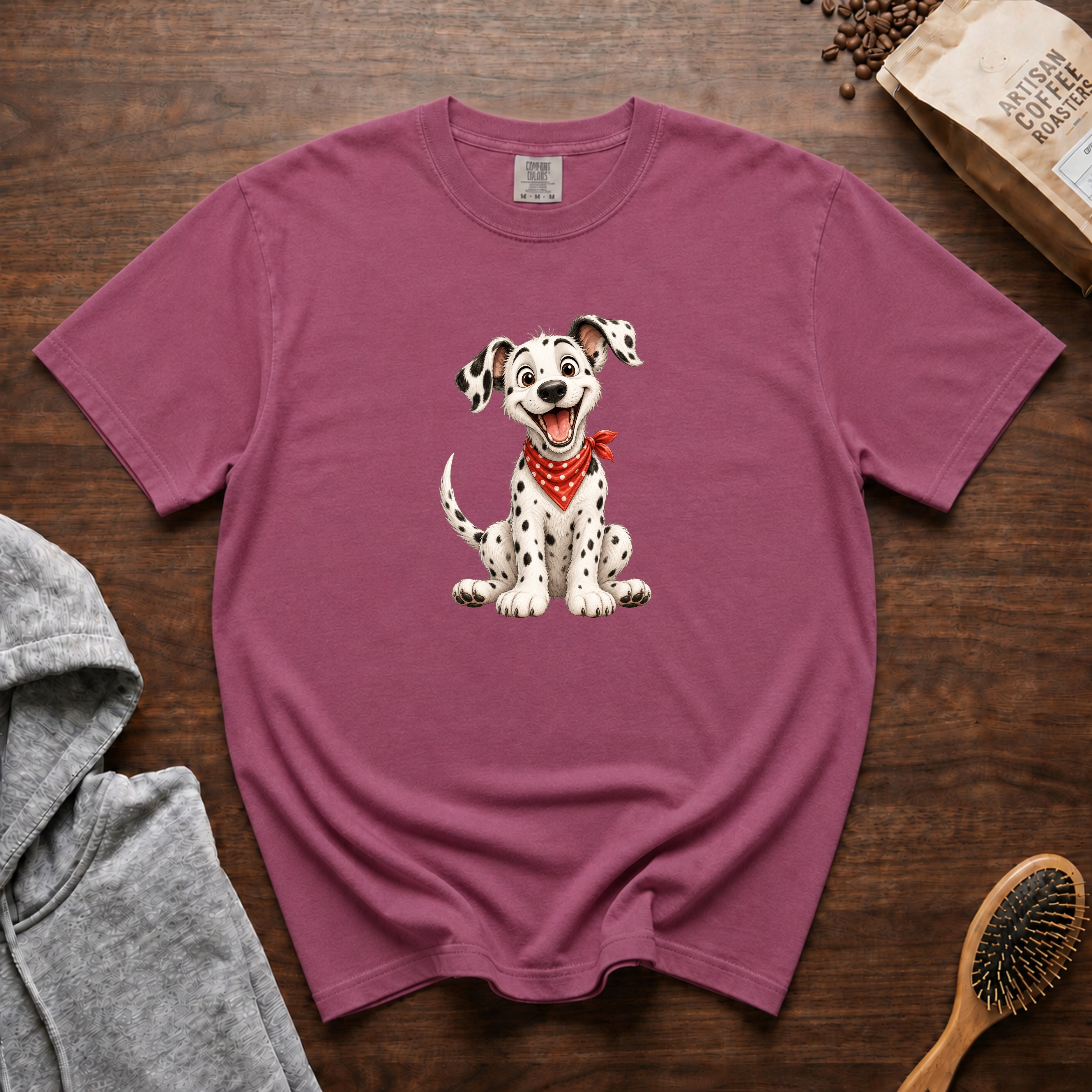 Grinning Dalmatian T-Shirt — Berry