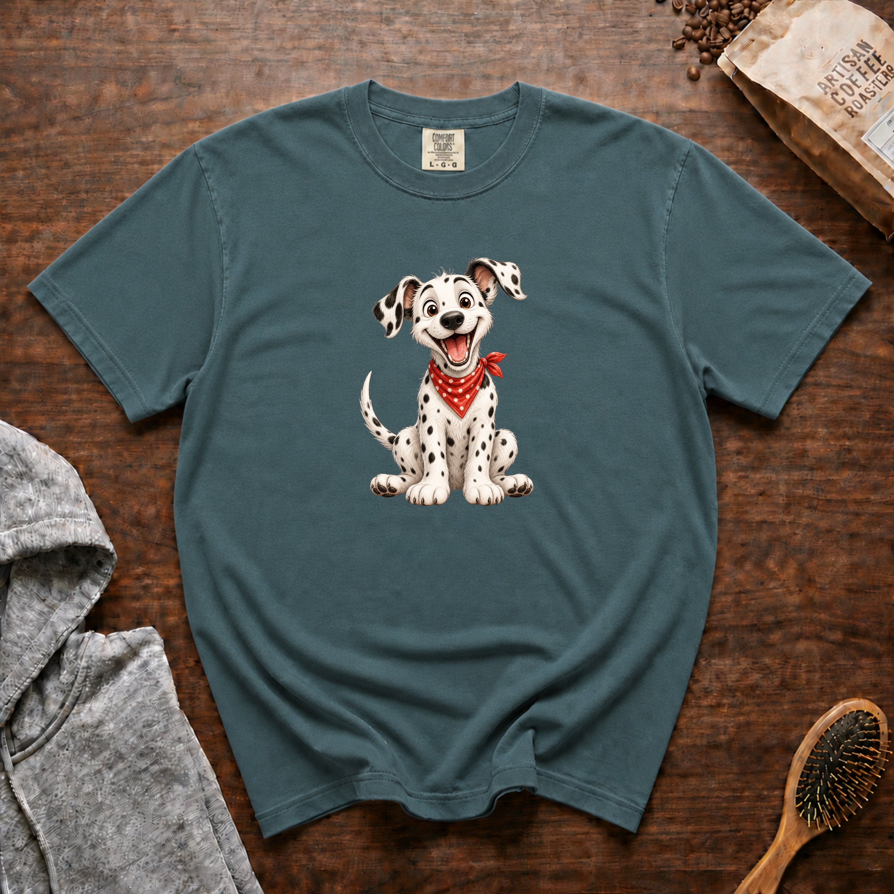 Grinning Dalmatian T-Shirt — Blue Spruce