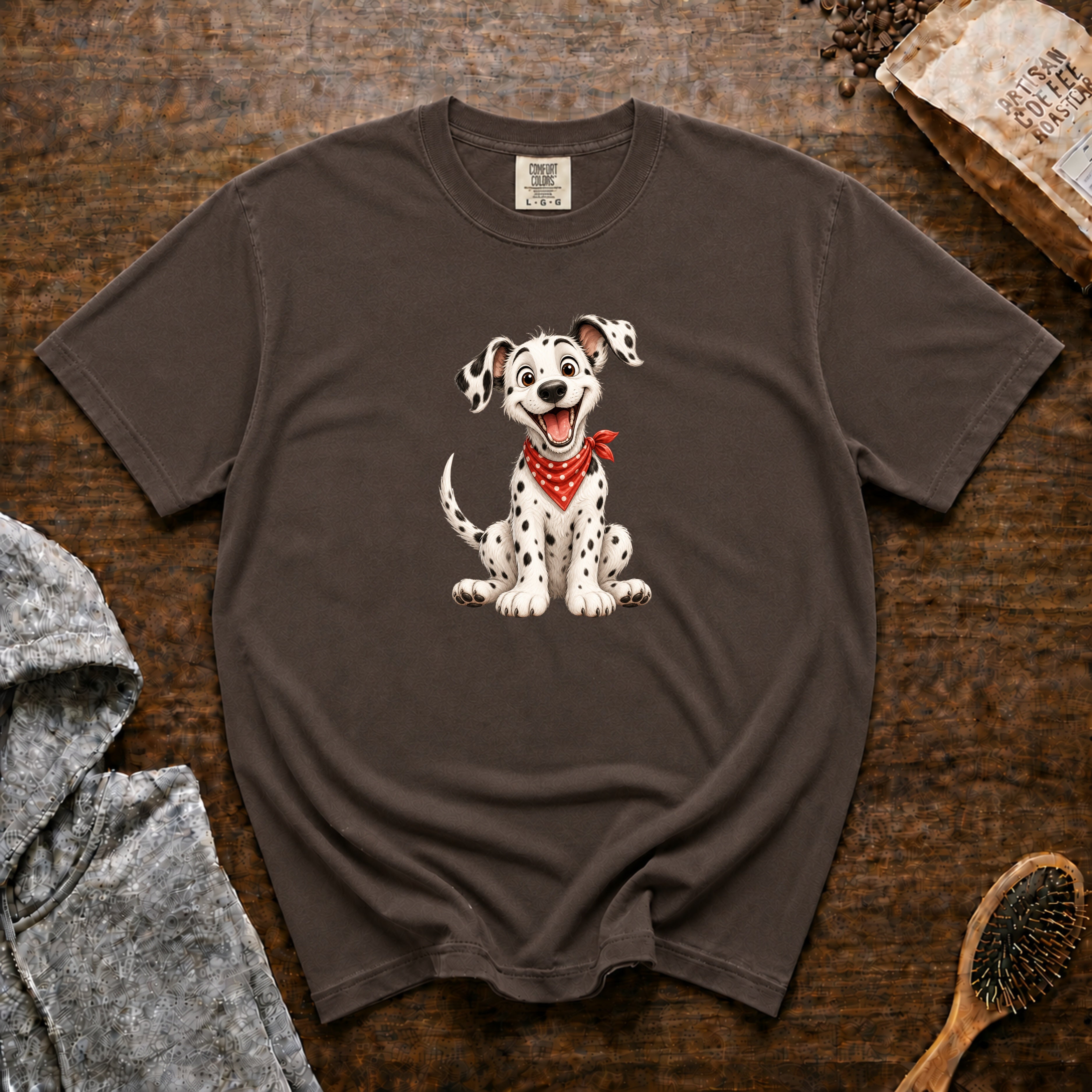 Grinning Dalmatian T-Shirt — Espresso