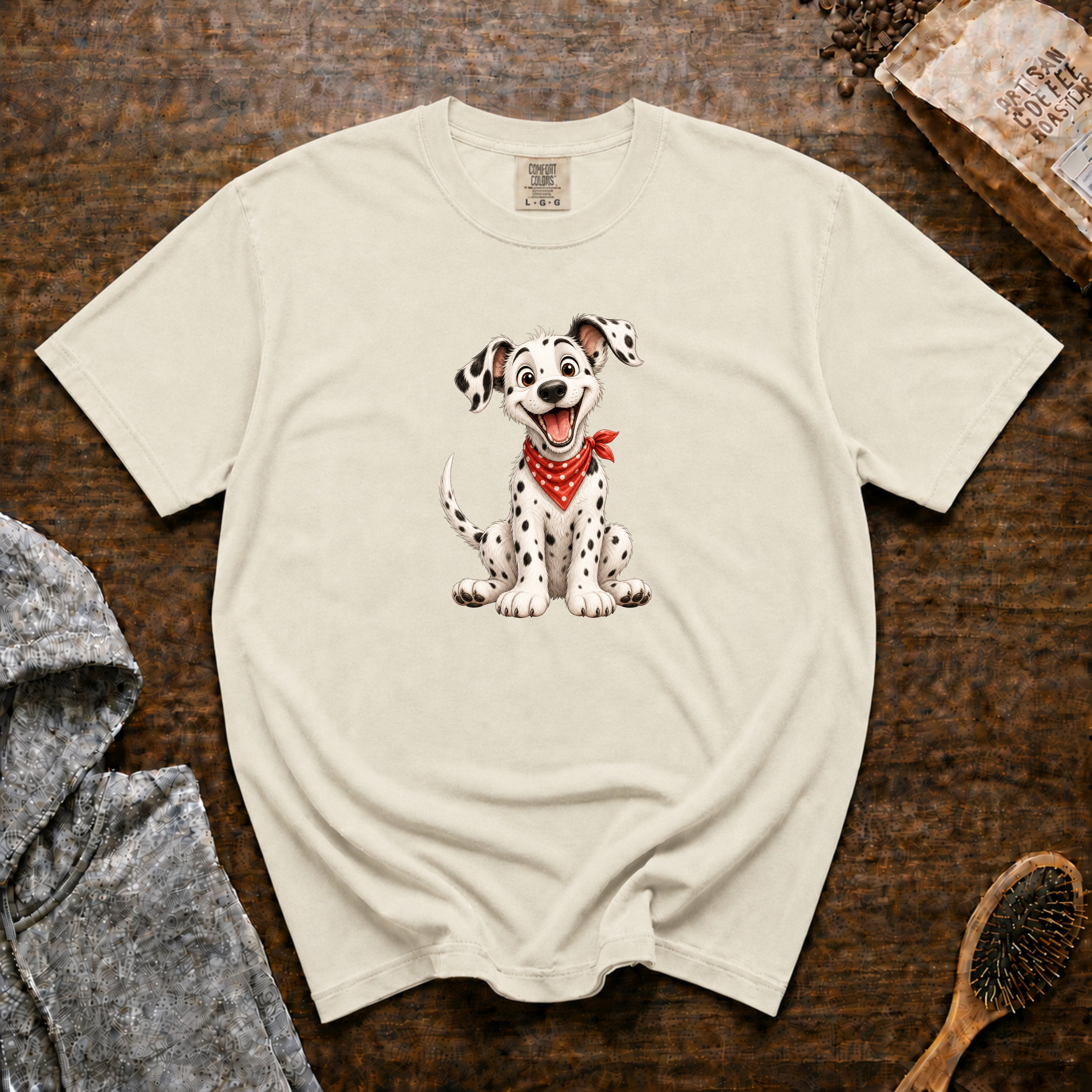Grinning Dalmatian T-Shirt — Ivory