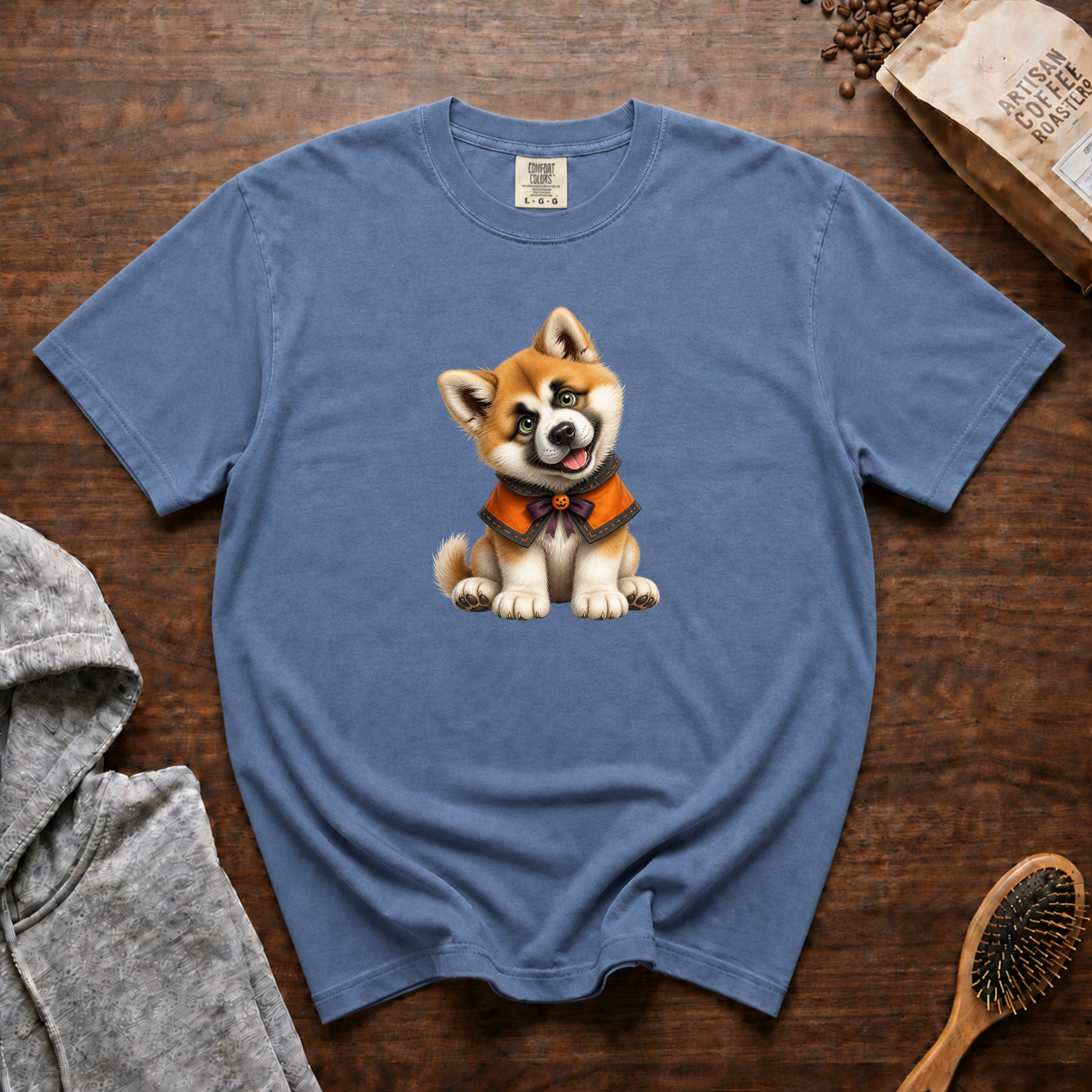 Halloween Akita T-Shirt — Blue Jean