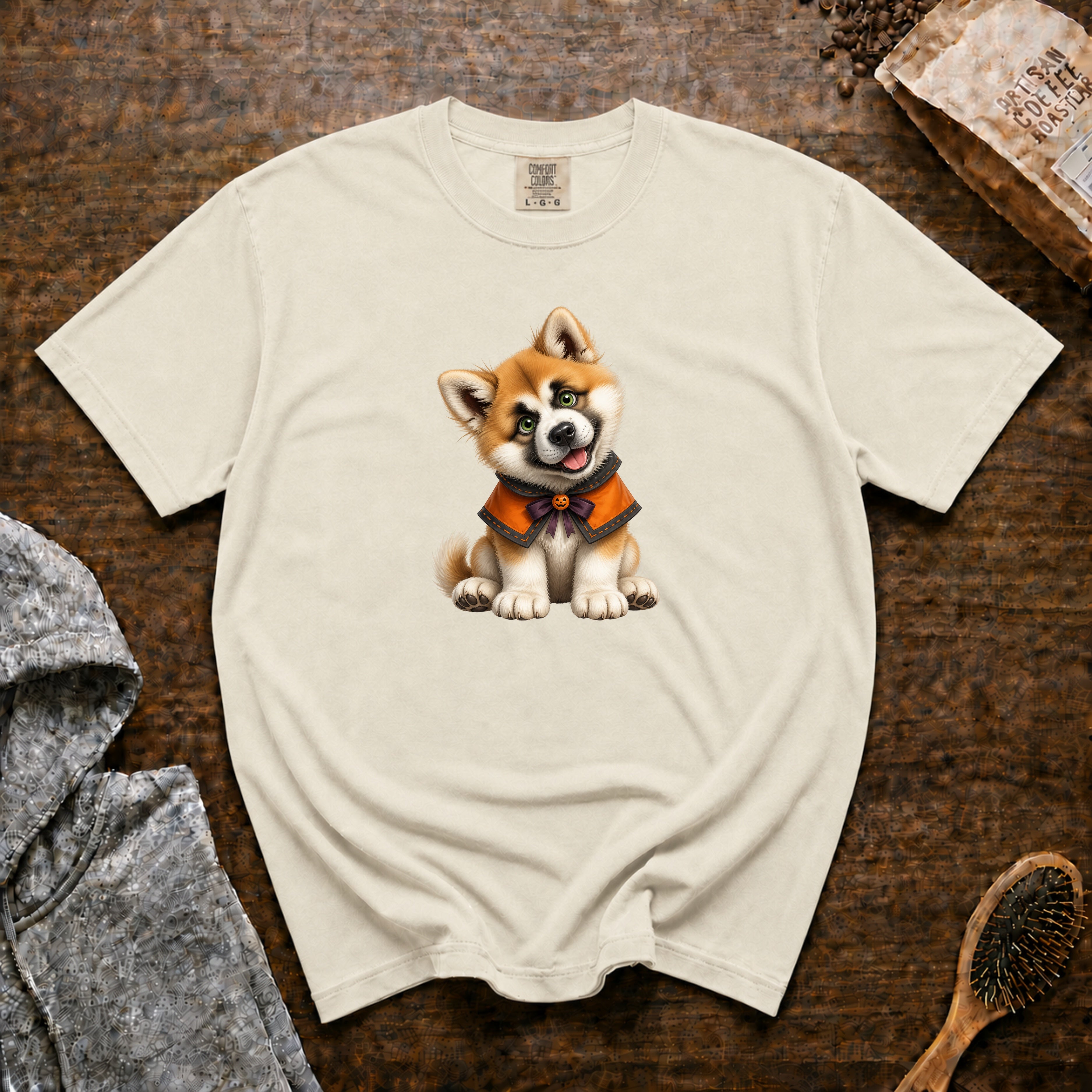 Halloween Akita T-Shirt — Ivory