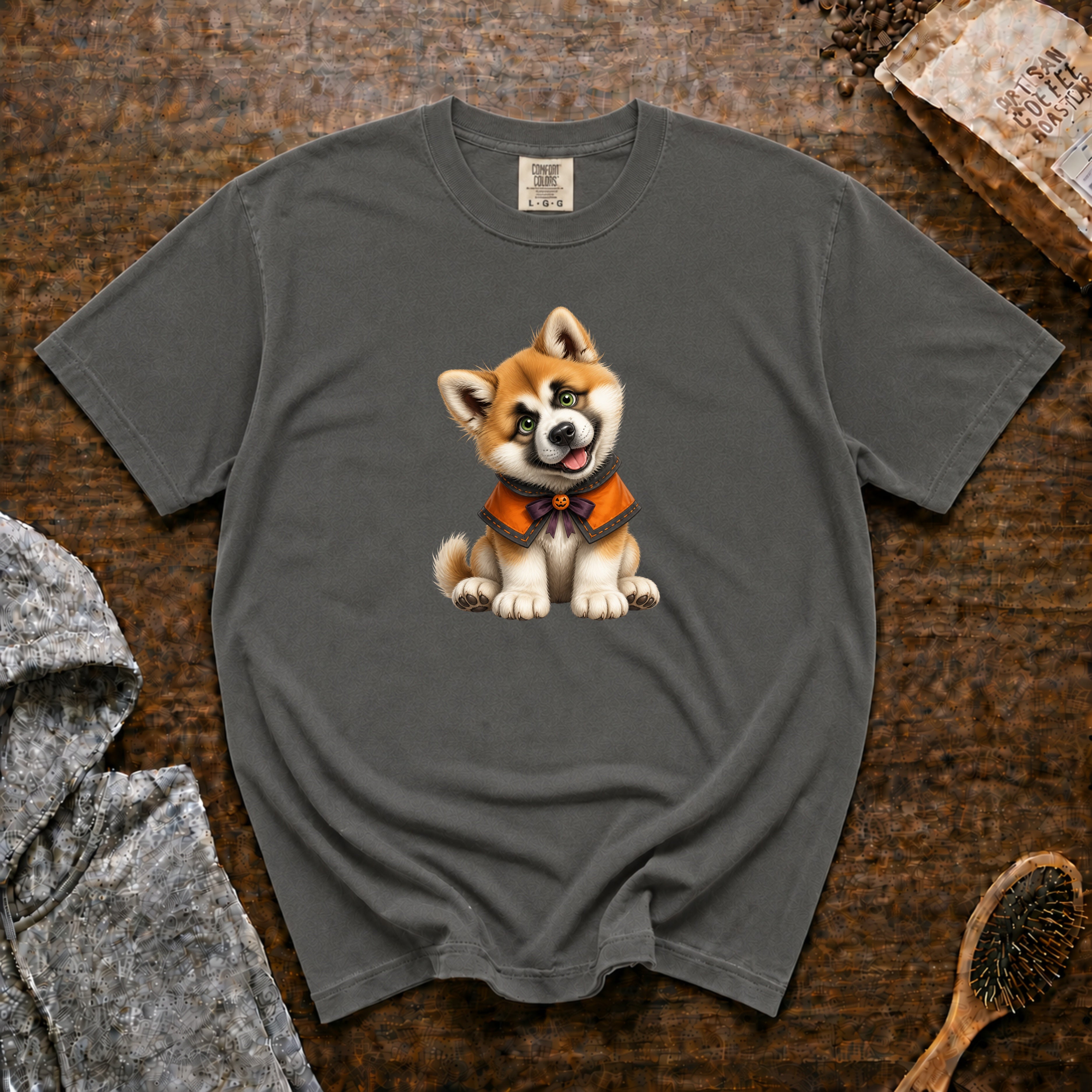Halloween Akita T-Shirt — Pepper