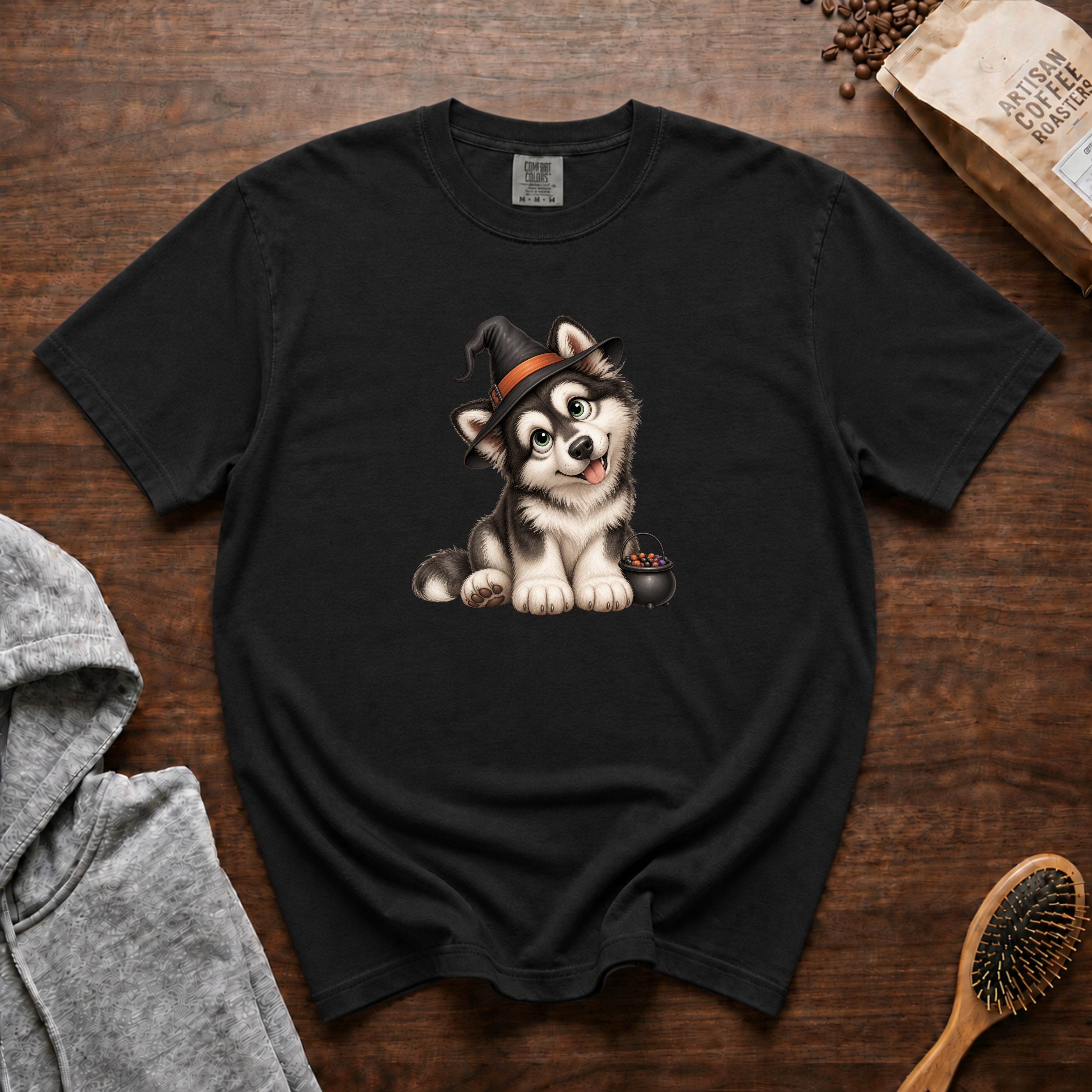 Halloween Alaskan Malamute T-Shirt — Black