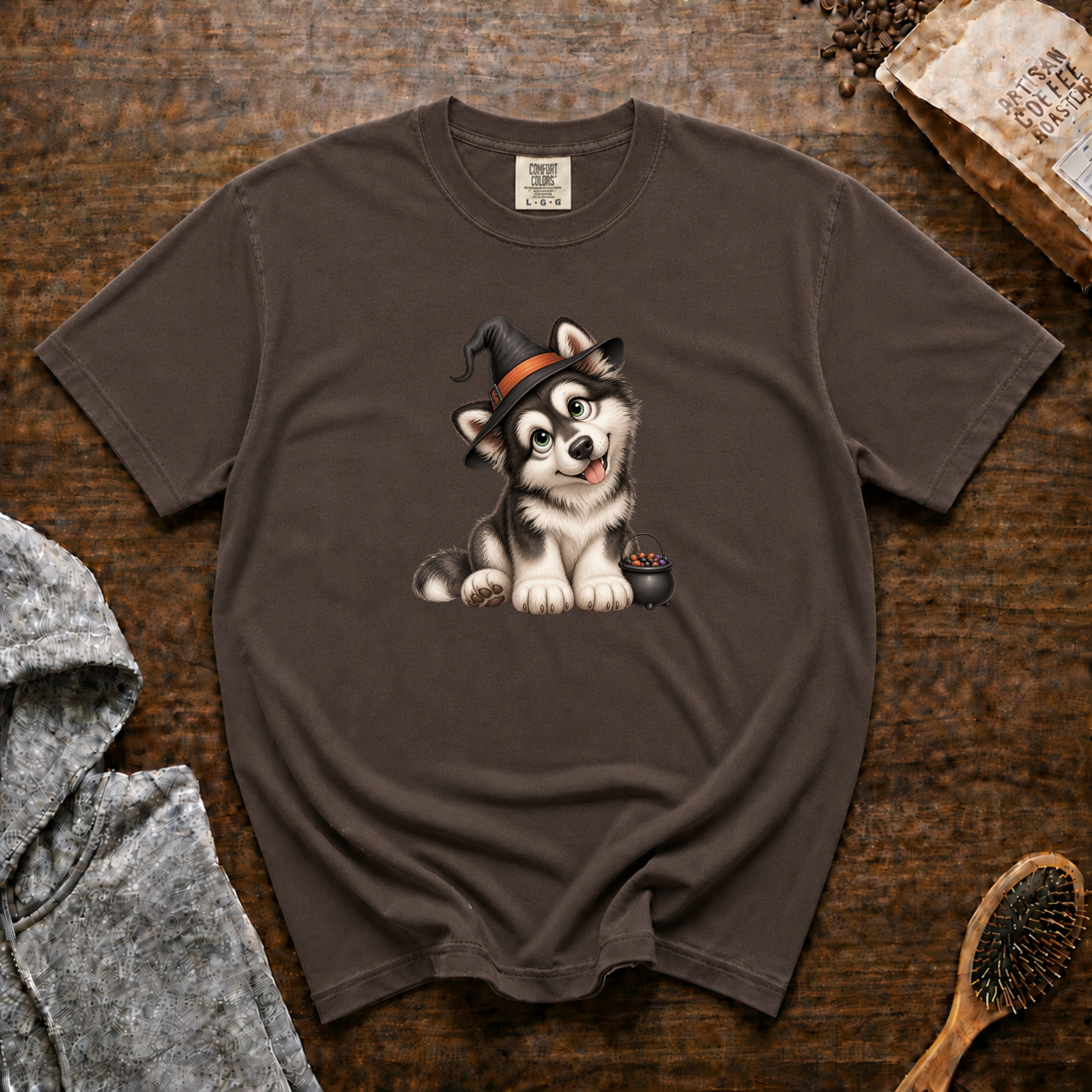 Halloween Alaskan Malamute T-Shirt — Espresso