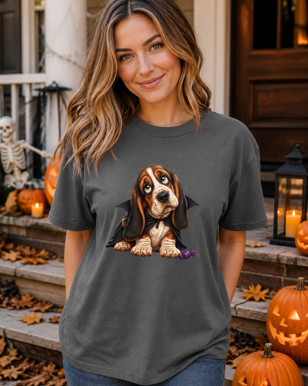 Halloween Basset Hound T-Shirt