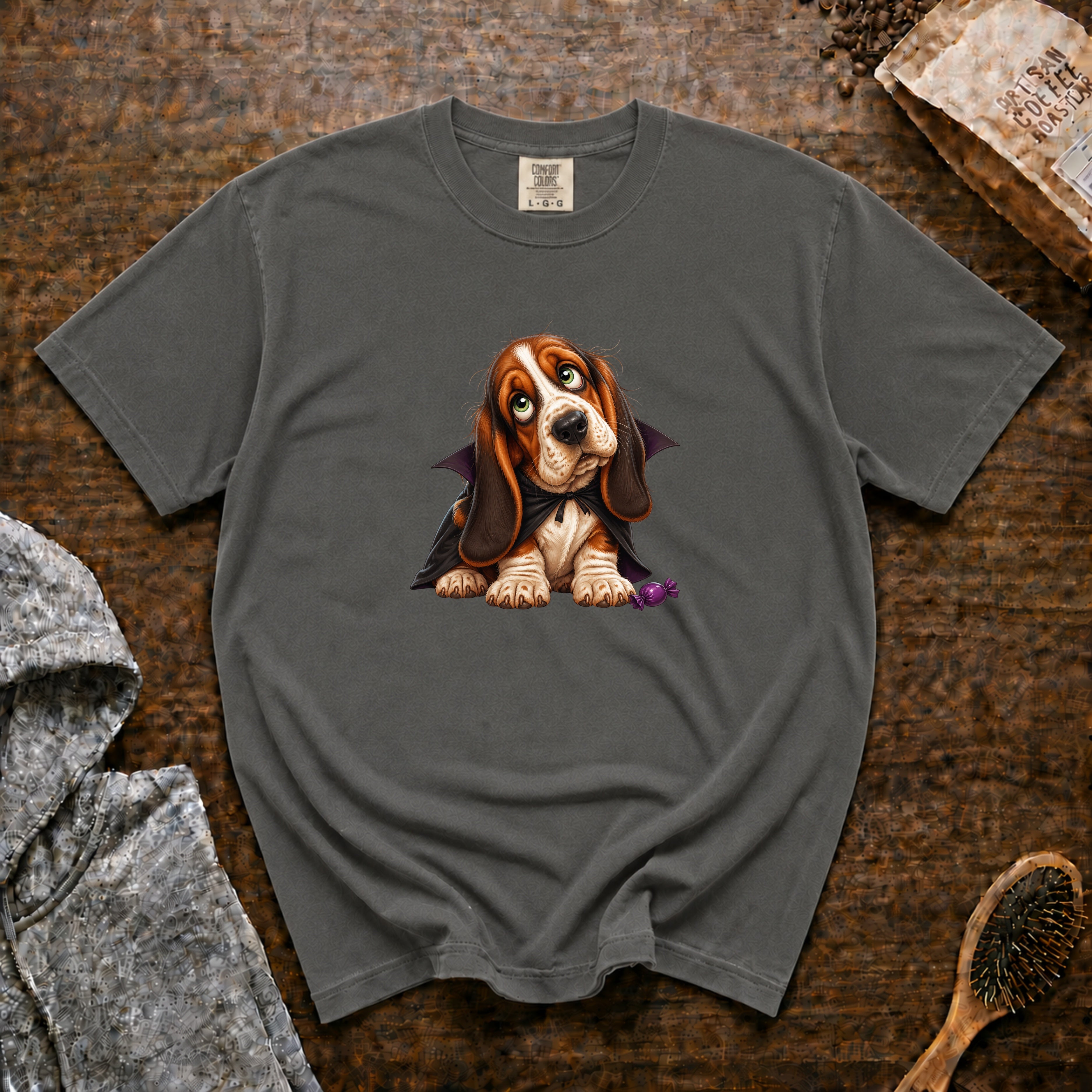 Halloween Basset Hound T-Shirt — Pepper